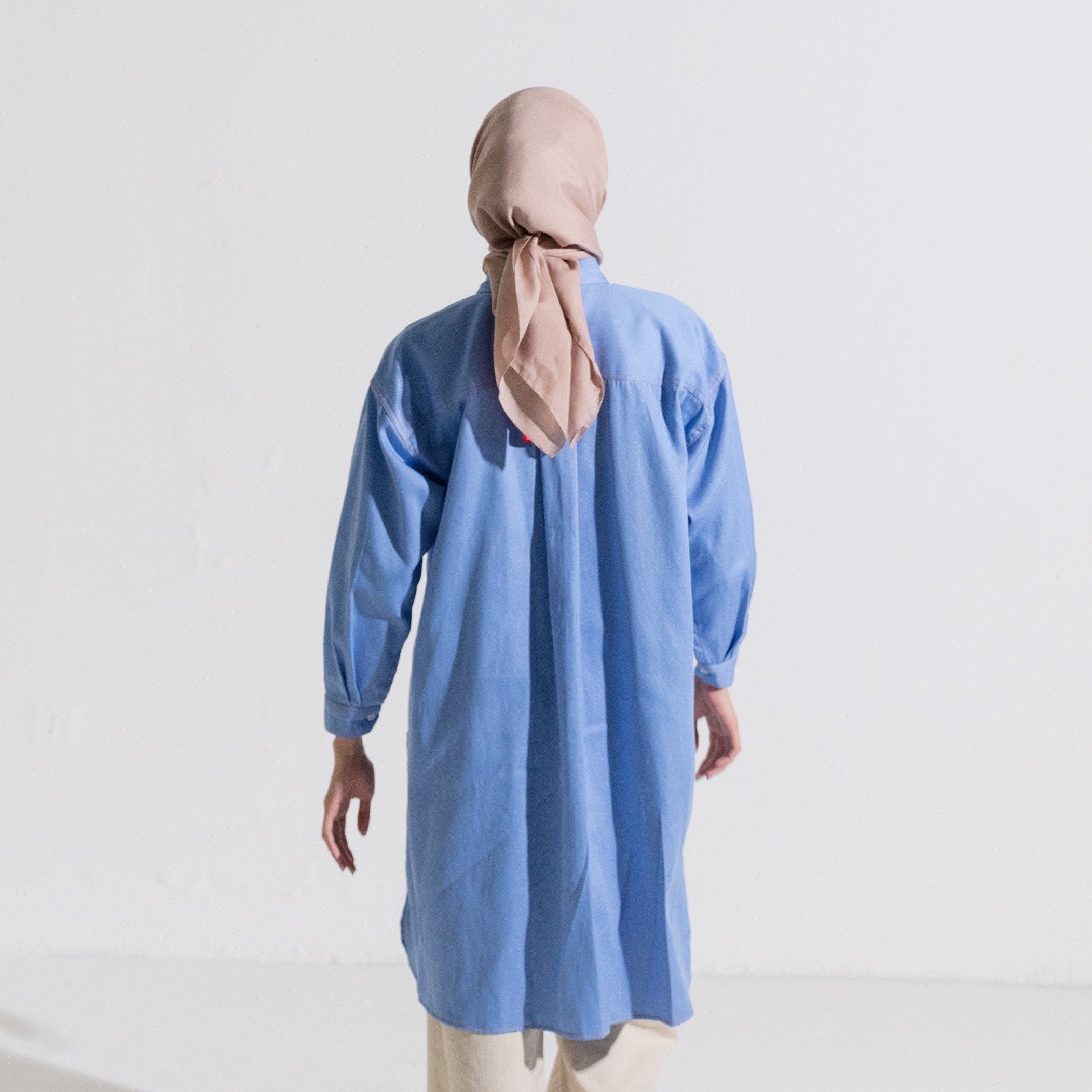 L Tunic Denim - Biru Muda