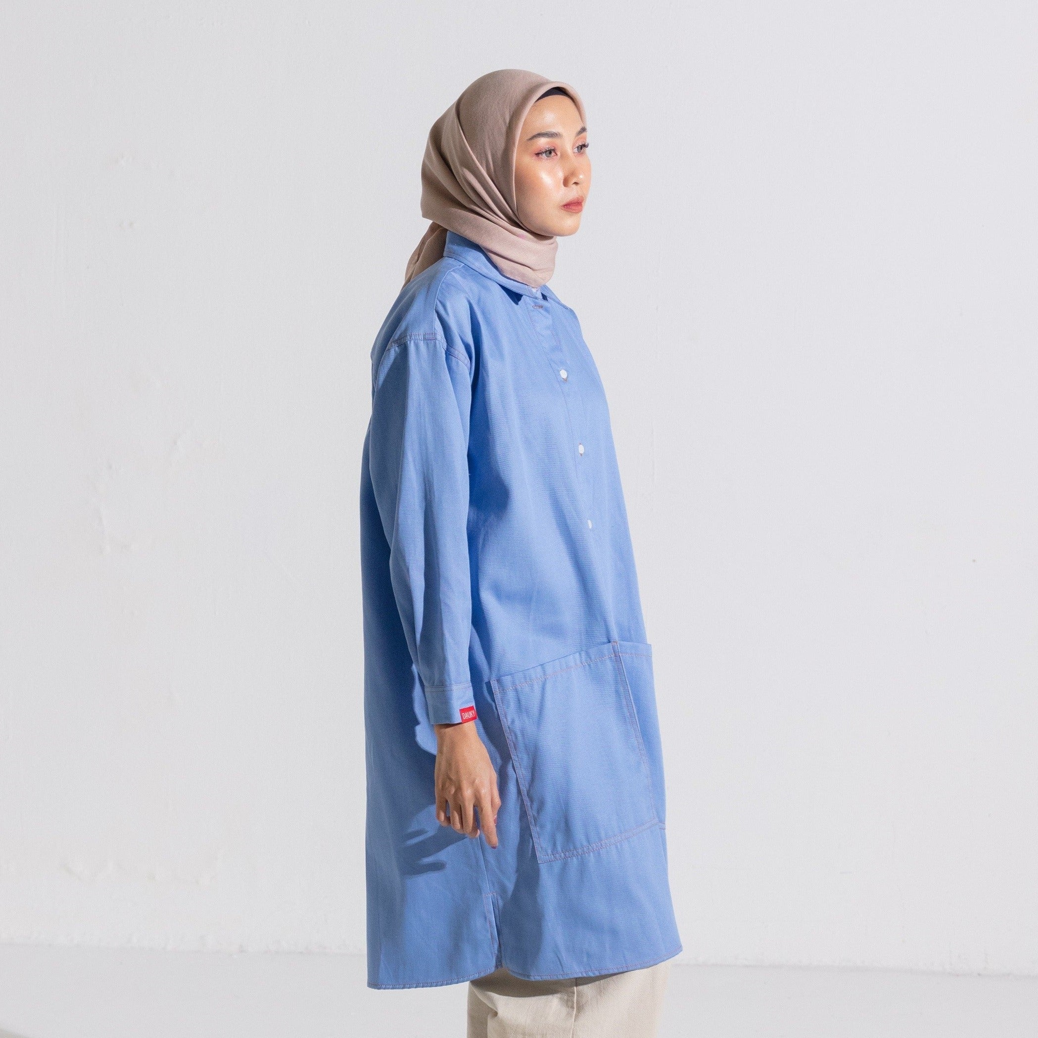 L Tunic Denim - Biru Muda