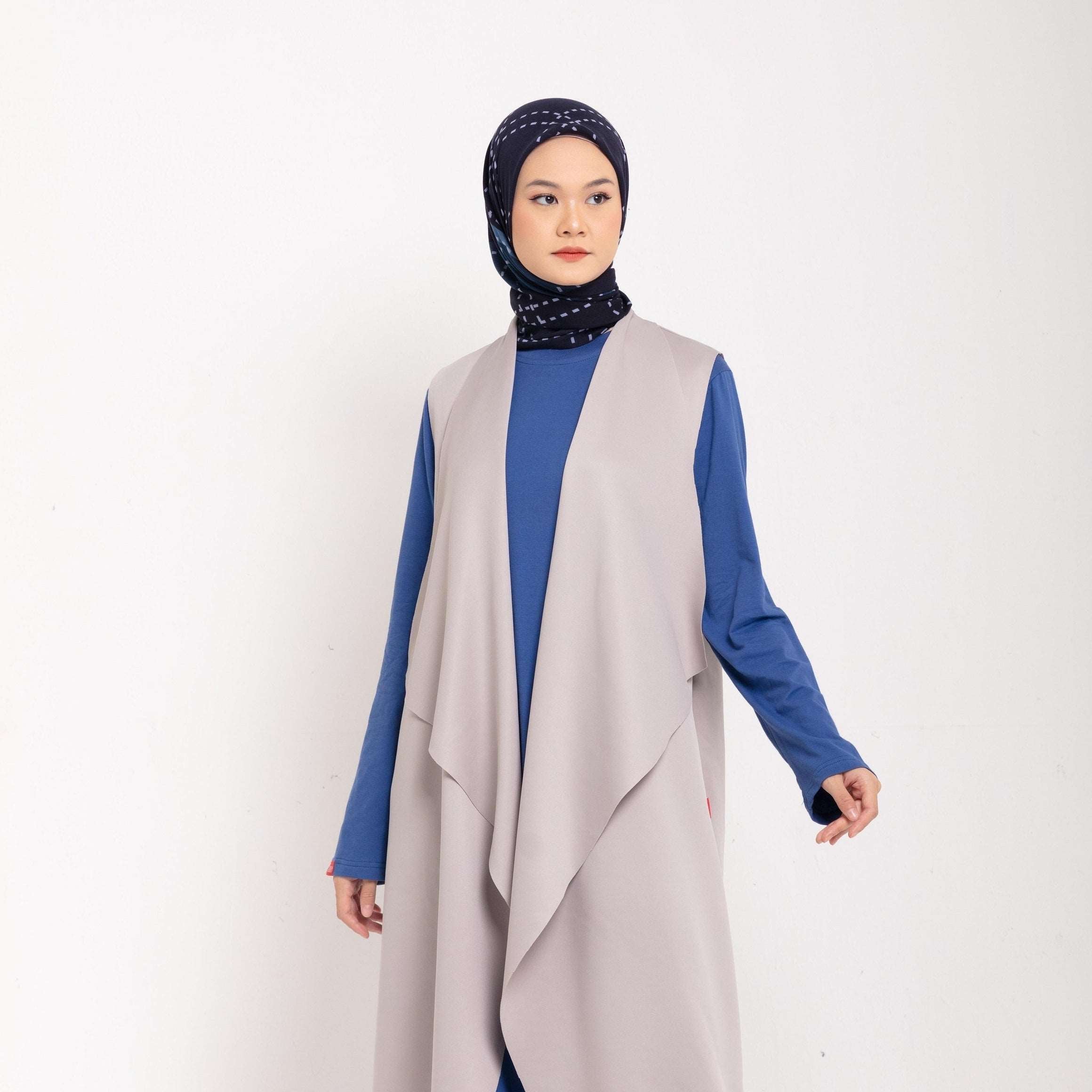 Cardigan Atasan Wanita Dauky Vest Scuba Ruffles Executive Collection - Khaky