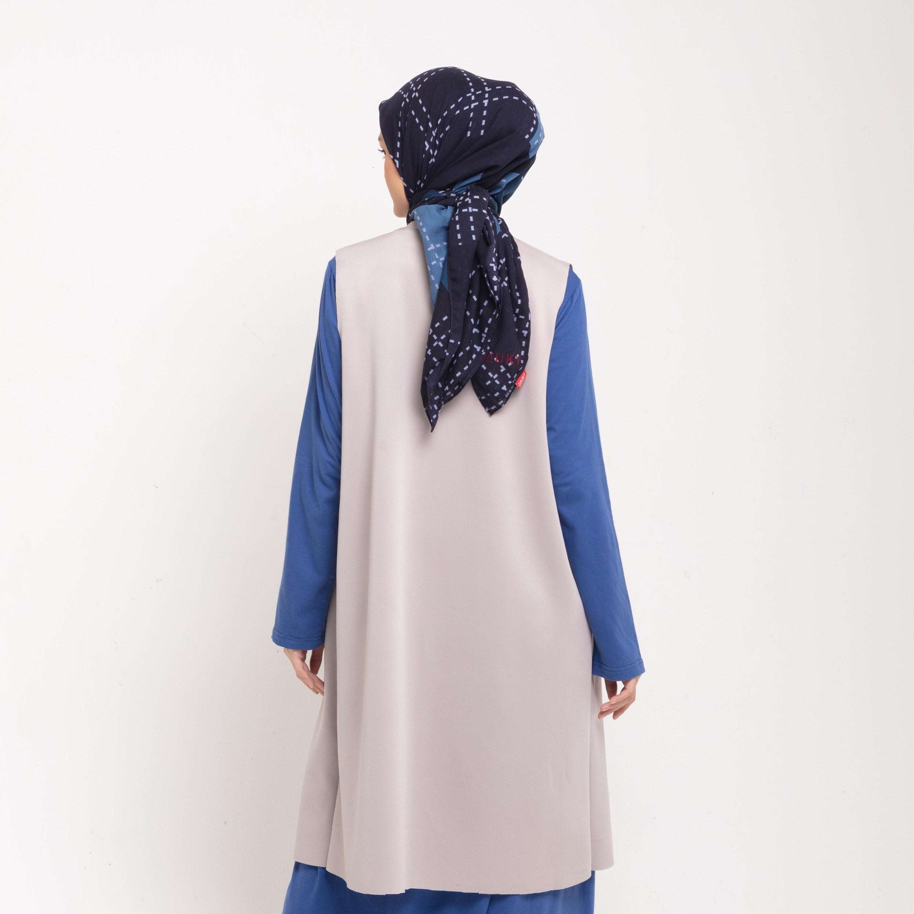 Cardigan Atasan Wanita Dauky Vest Scuba Ruffles Executive Collection - Khaky