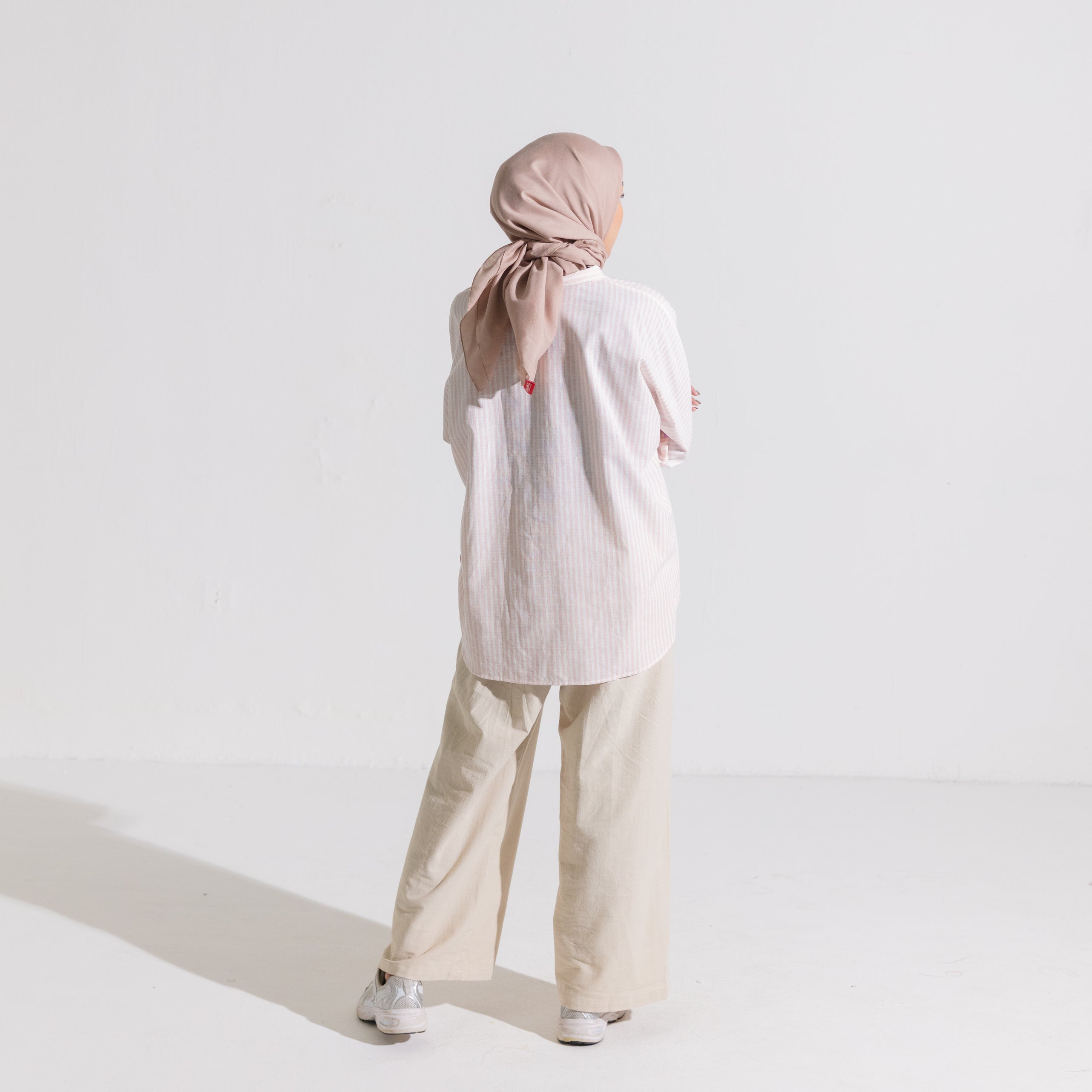Dauky Atasan Wanita M Tunik Batwing Stripe - Dustypink