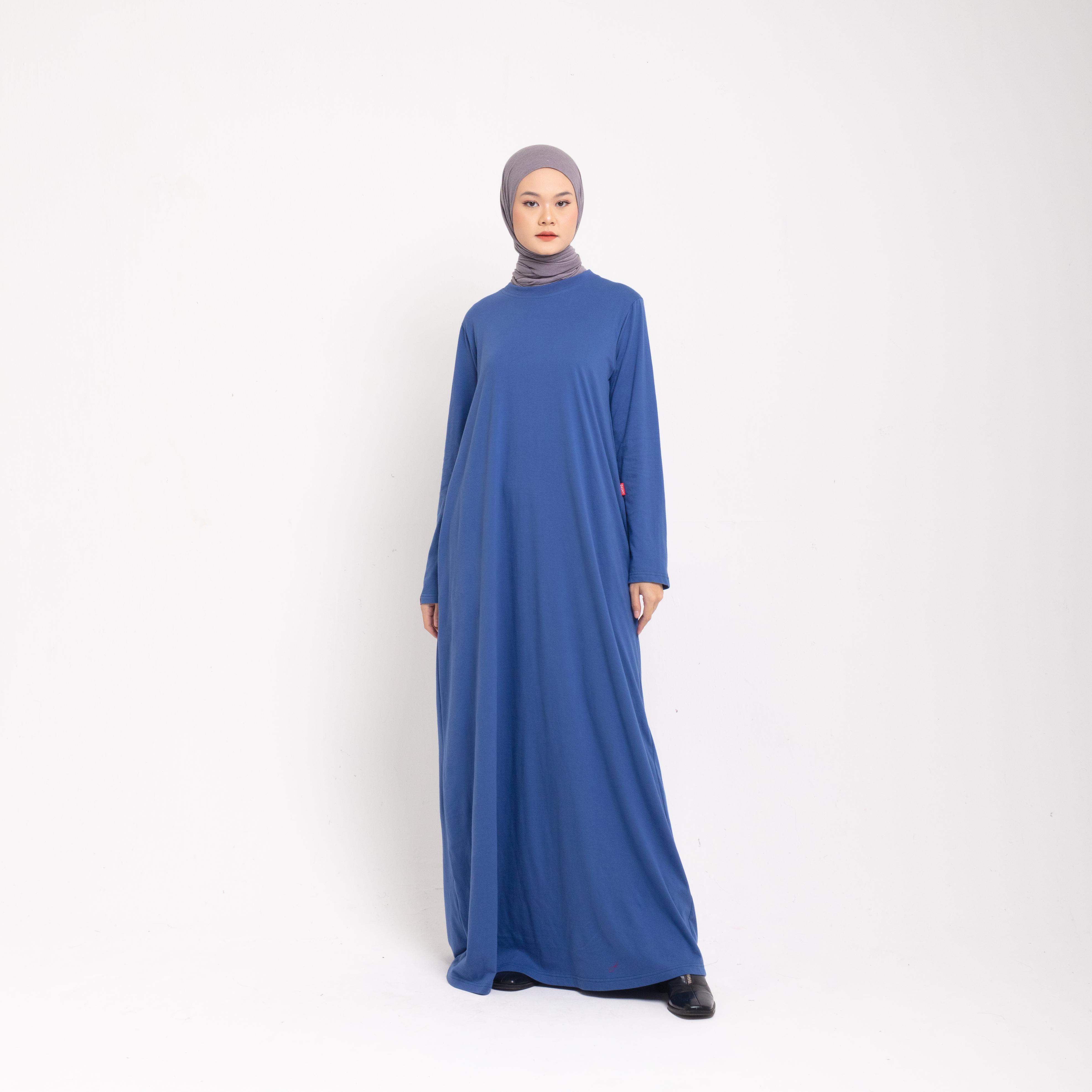 L Dress Combed Botton - Navy