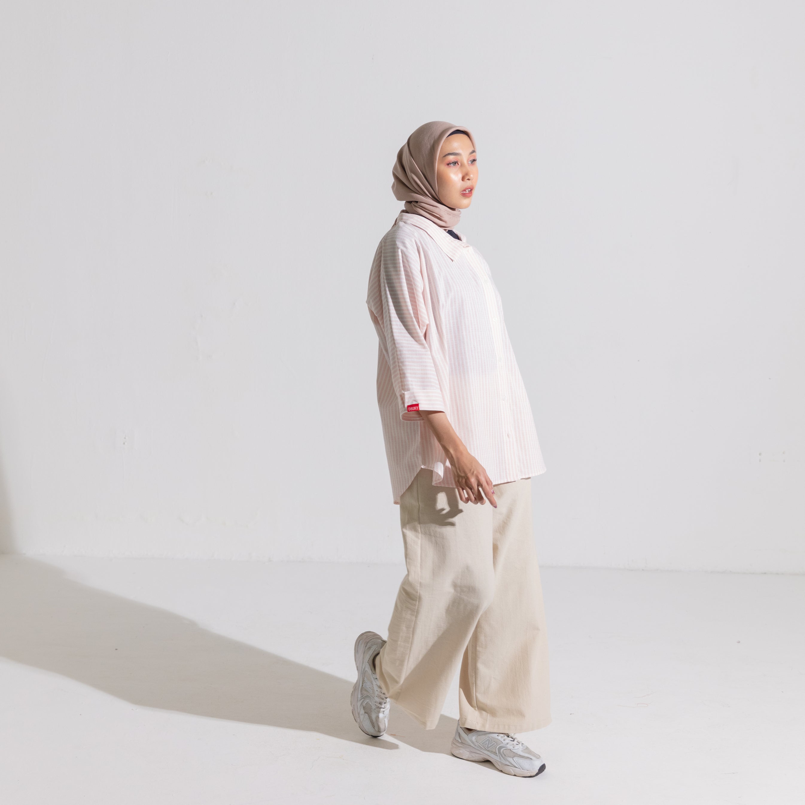 Dauky Atasan Wanita M Tunik Batwing Stripe - Dustypink