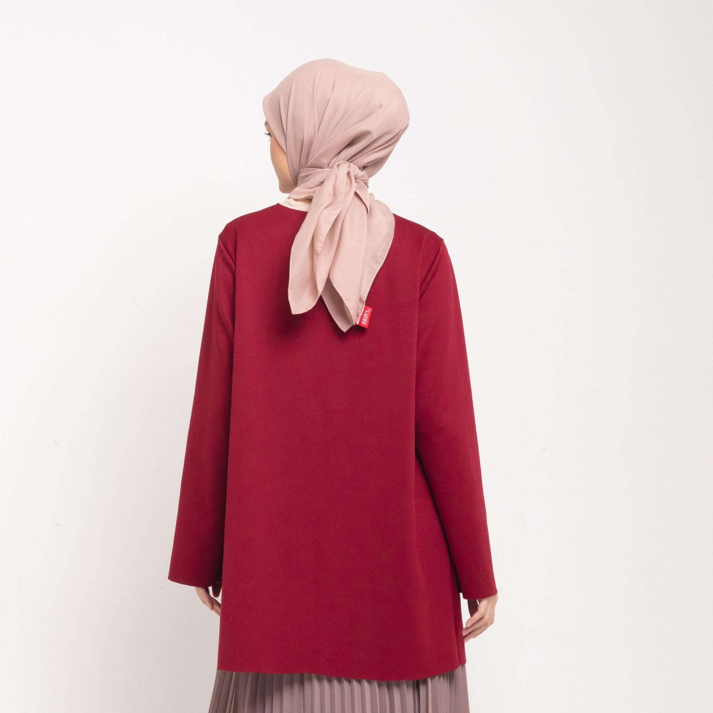 Cardigan Atasan Wanita Dauky Outer Scuba Executive Collection - Maroon