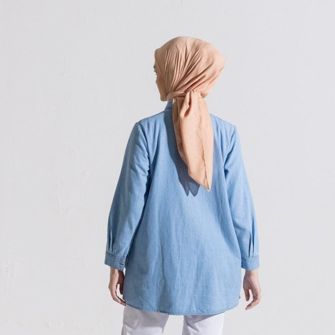 M Tunic Basic Denim - Biru Muda