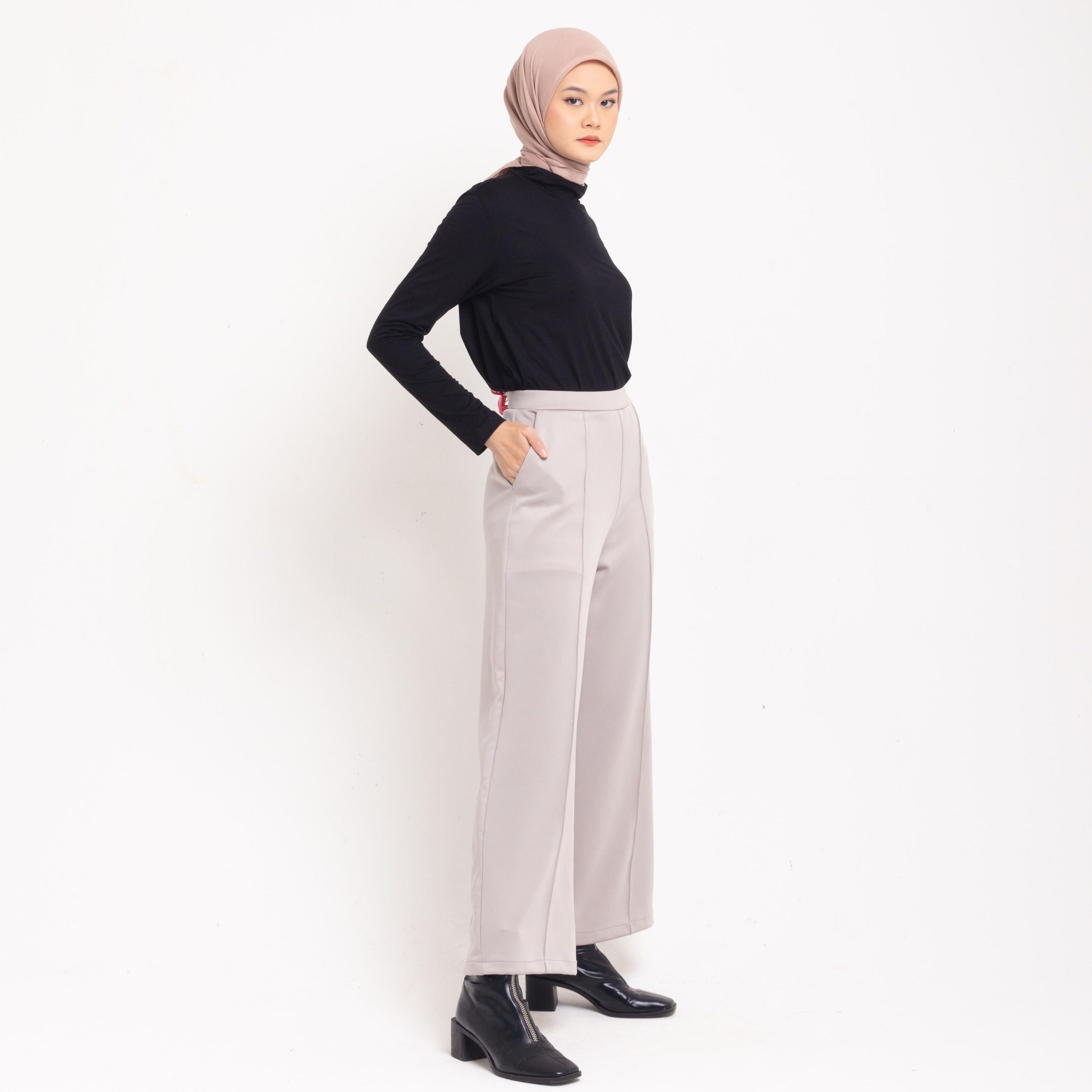 Dauky Celana Panjang Palazo Scuba Executive Collection - Khaky