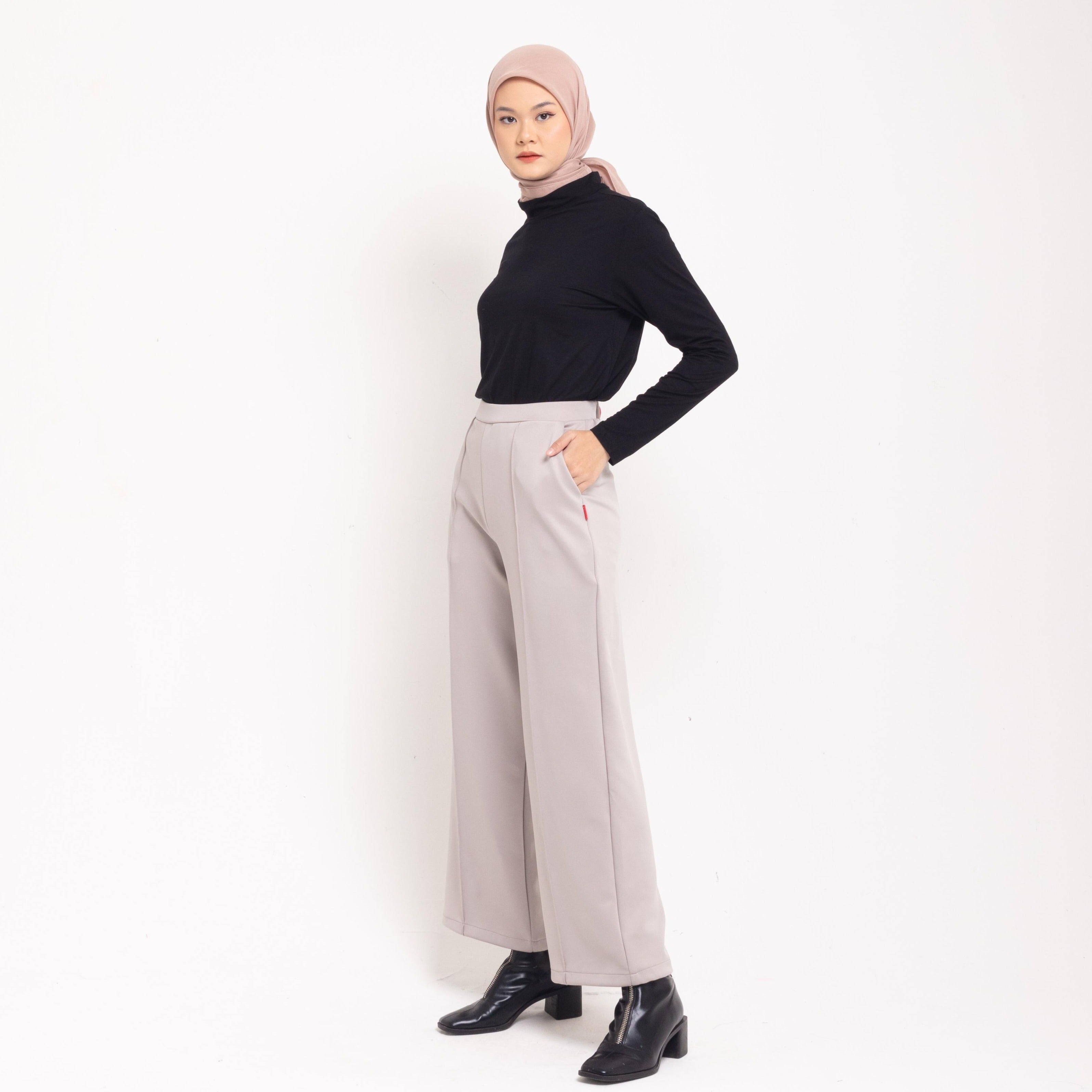 Dauky Celana Panjang Palazo Scuba Executive Collection - Khaky