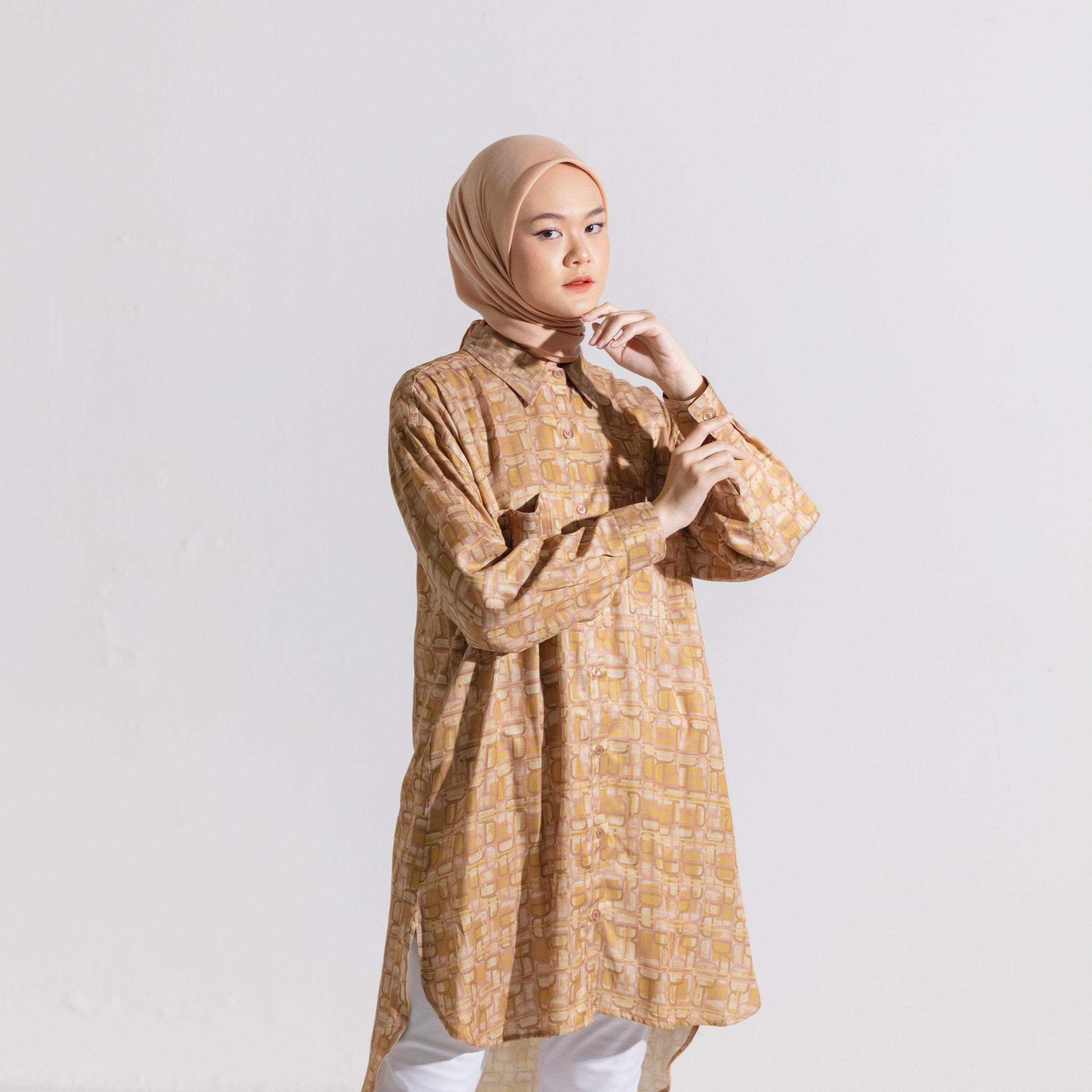 Dauky Atasan Wanita L Tunik Monogram Series - Mustard