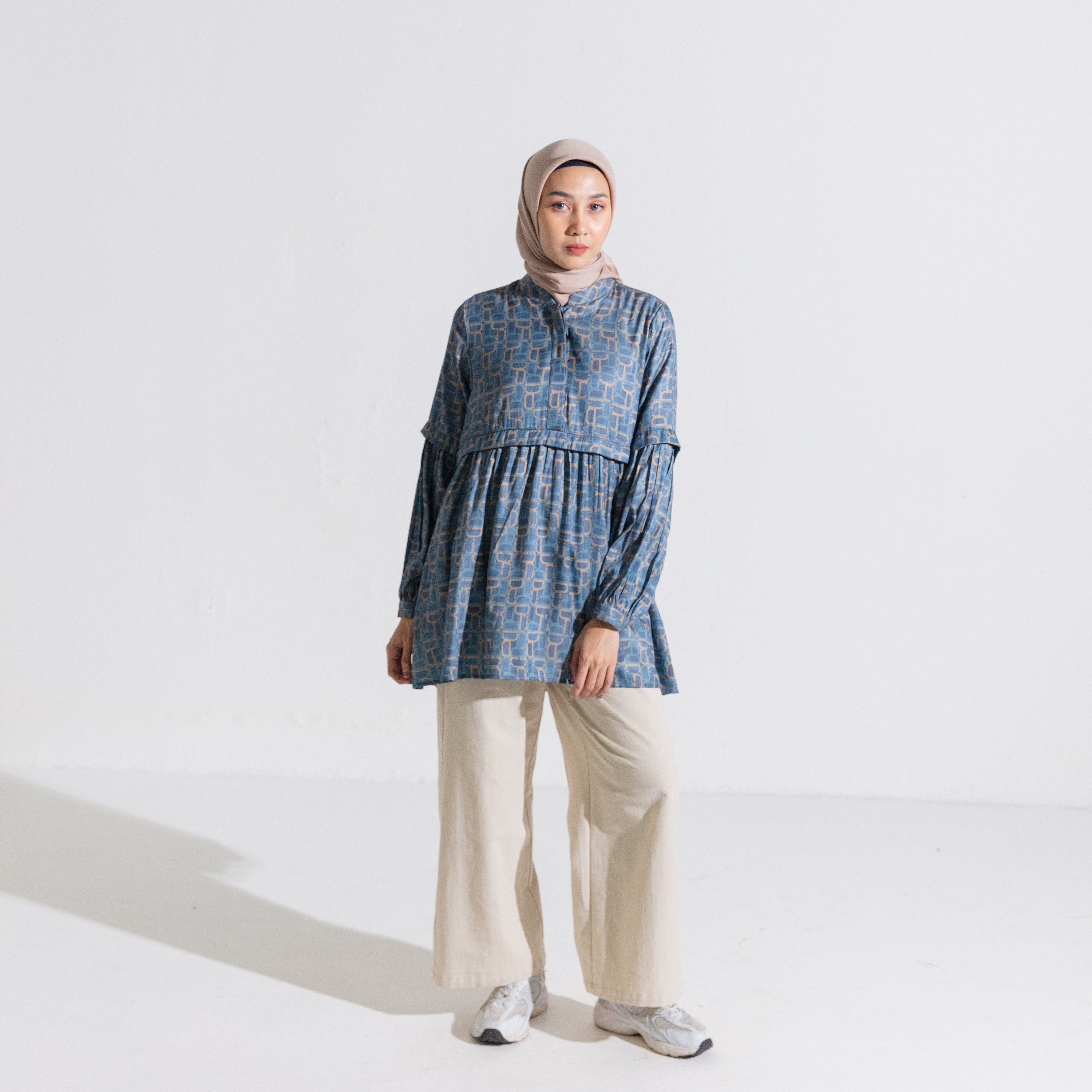 Dauky Atasan Wanita M Tunik Monogram Series - Navy