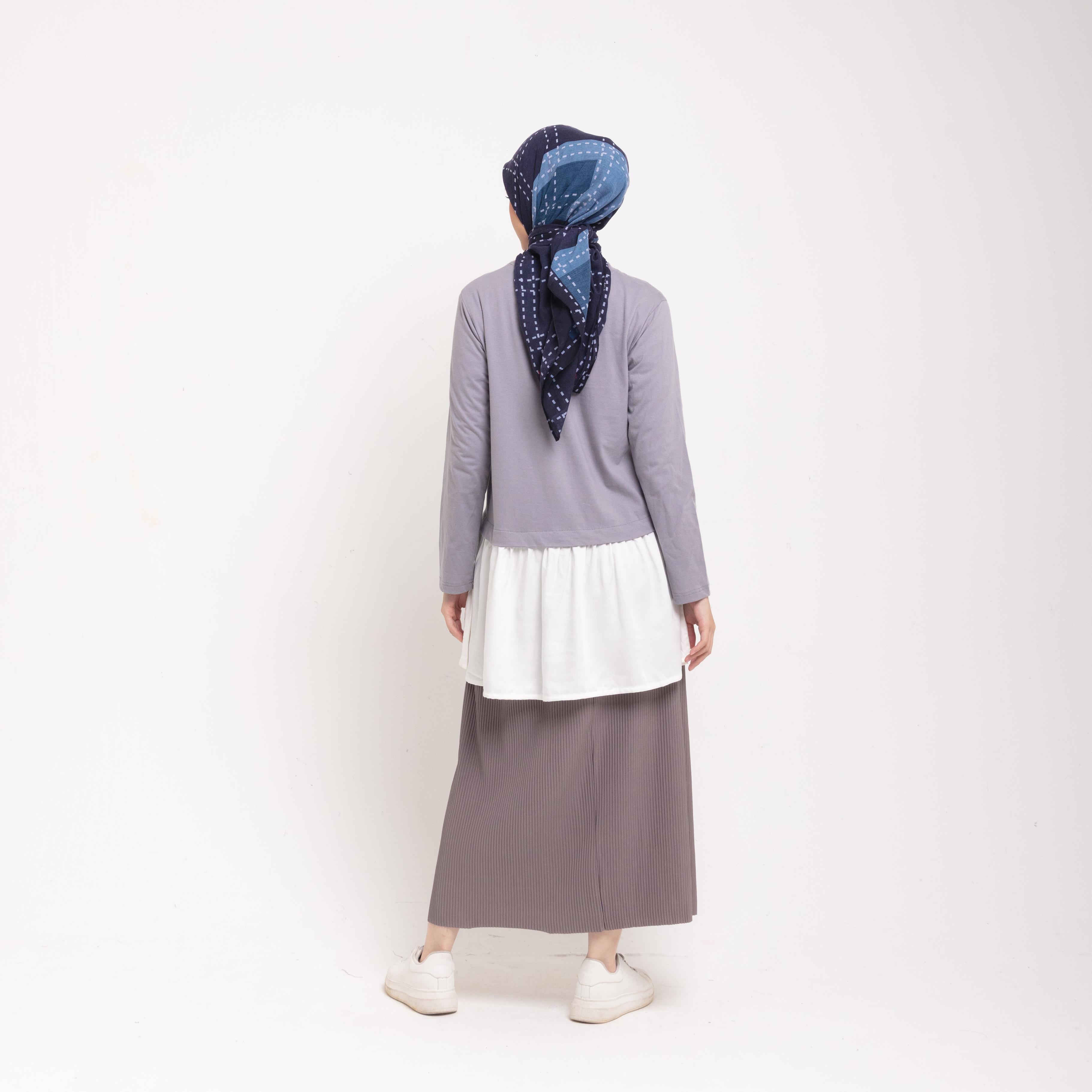 M Tunik Combed Ruffles Rayon - Silvergrey