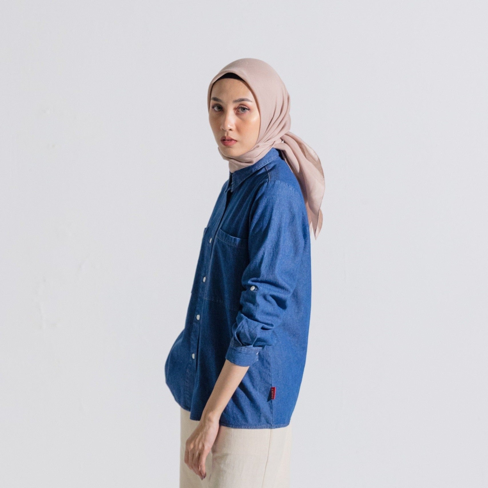 S Tunic Pocket Denim - Biru Tua