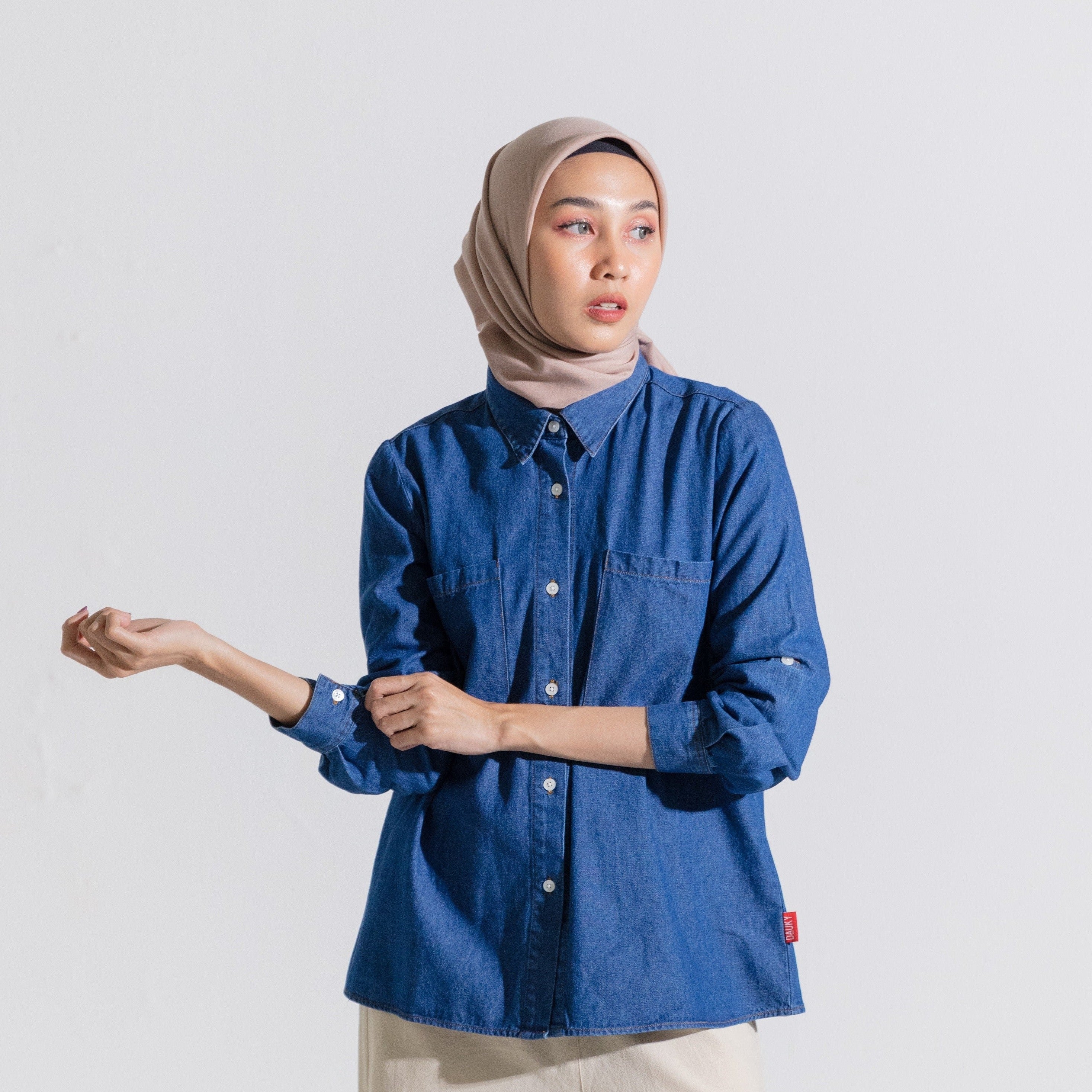 S Tunic Pocket Denim - Biru Tua