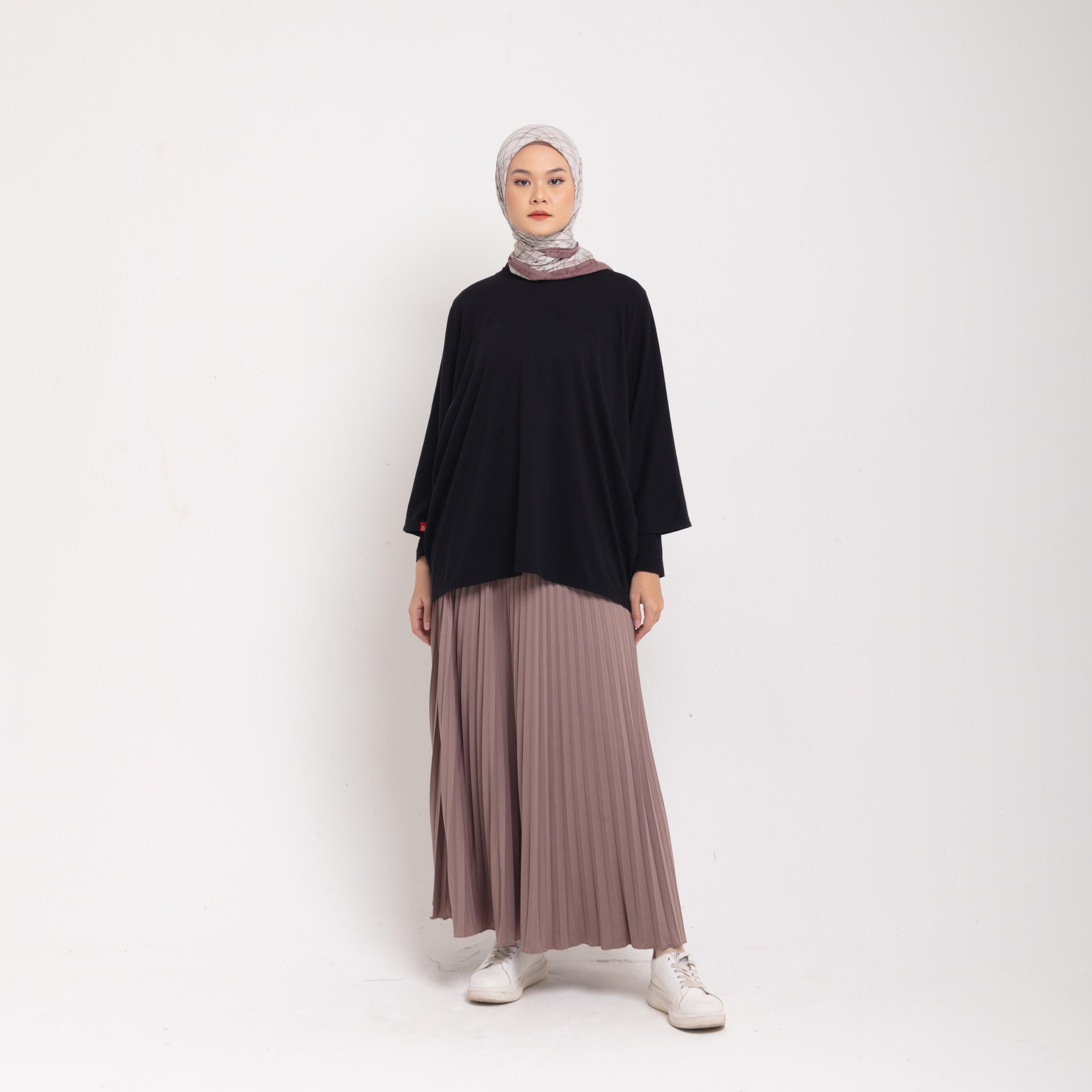 Dauky Atasan Wanita S Tunik Combed Batwing - Hitam