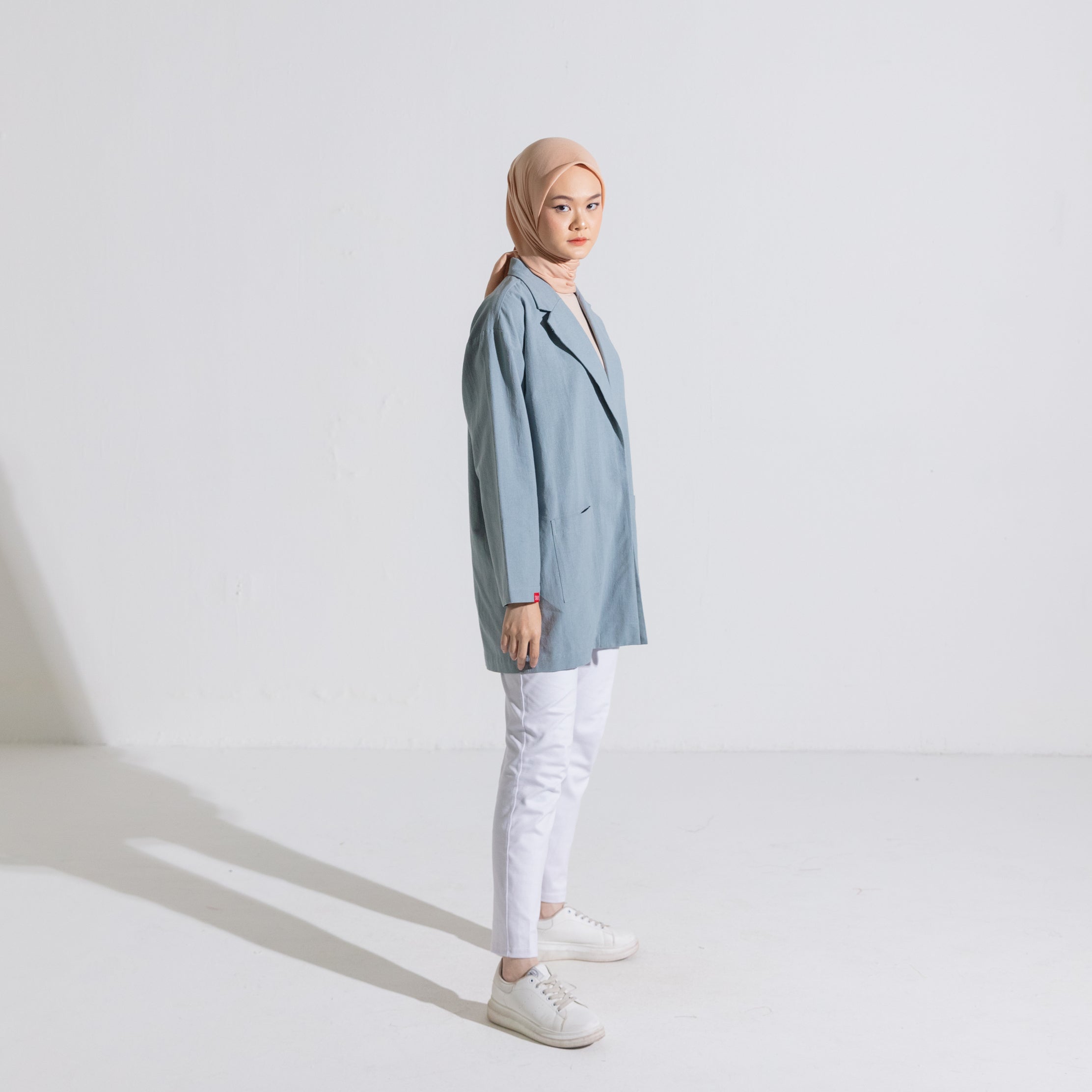 Blazer Linen - Dustyblue