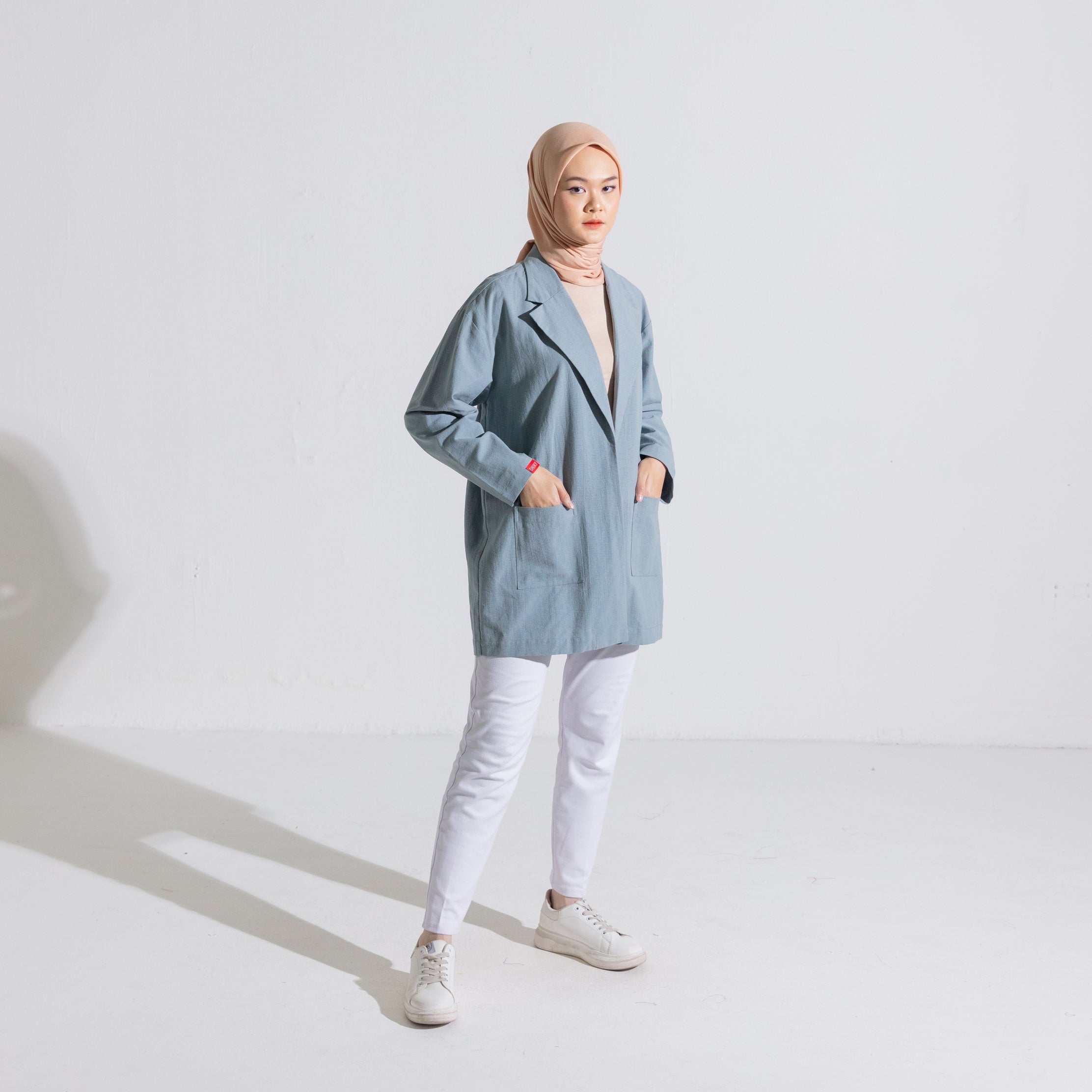 Blazer Linen - Dustyblue