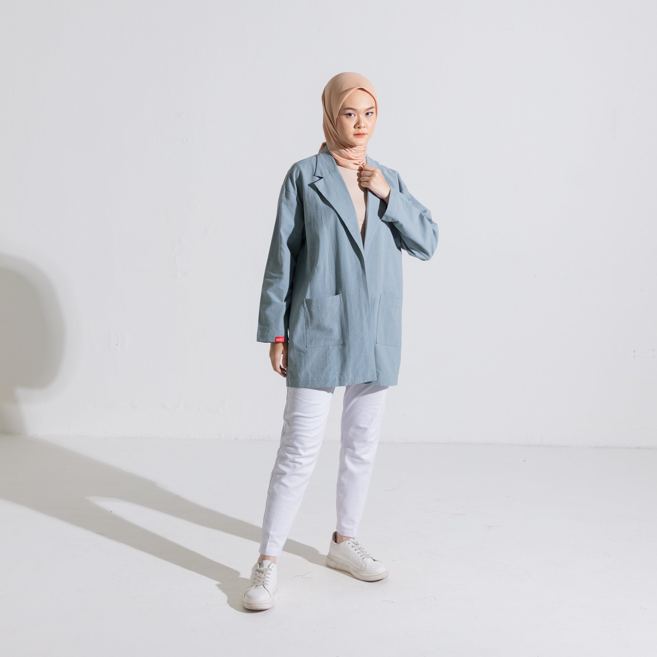Blazer Linen - Dustyblue
