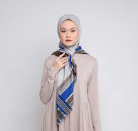 Dauky Hijab Segiempt kerudung Side Line Scarf - Cream