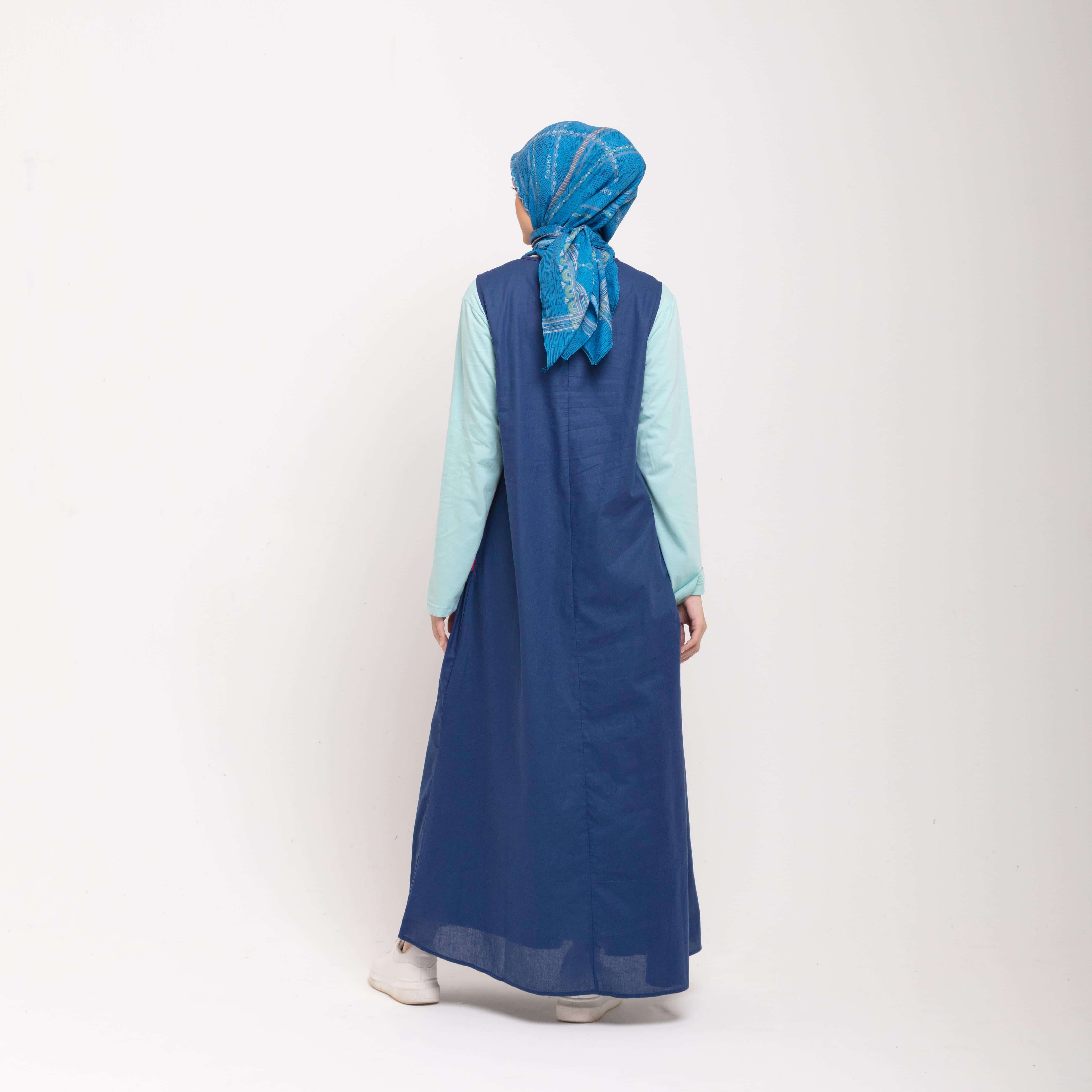 Dress Wanita Muslim Dauky Inner Dress Sleeveless Ruffles - Navy