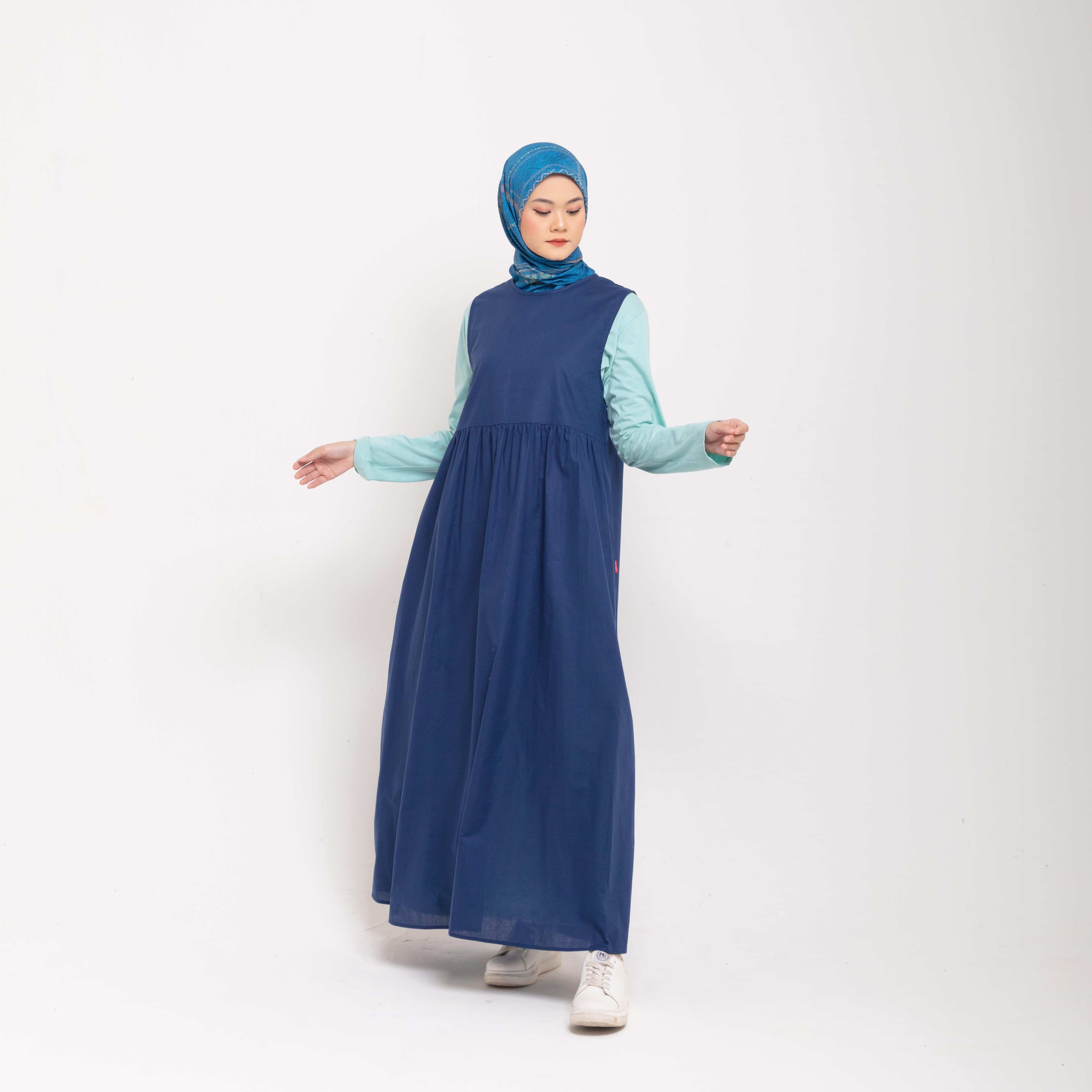 Inner Dress Sleeveless Ruffles - Navy