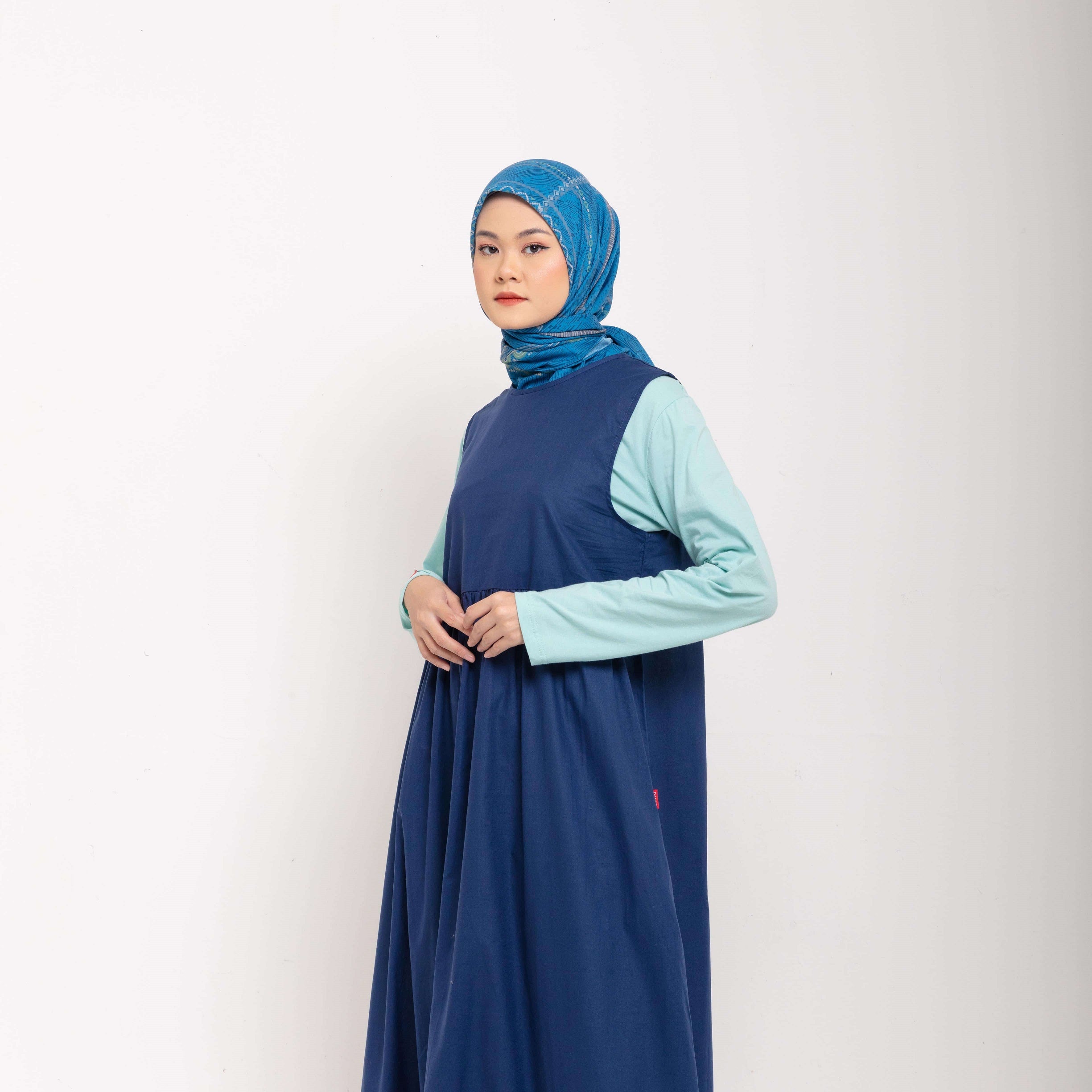 Inner Dress Sleeveless Ruffles - Navy