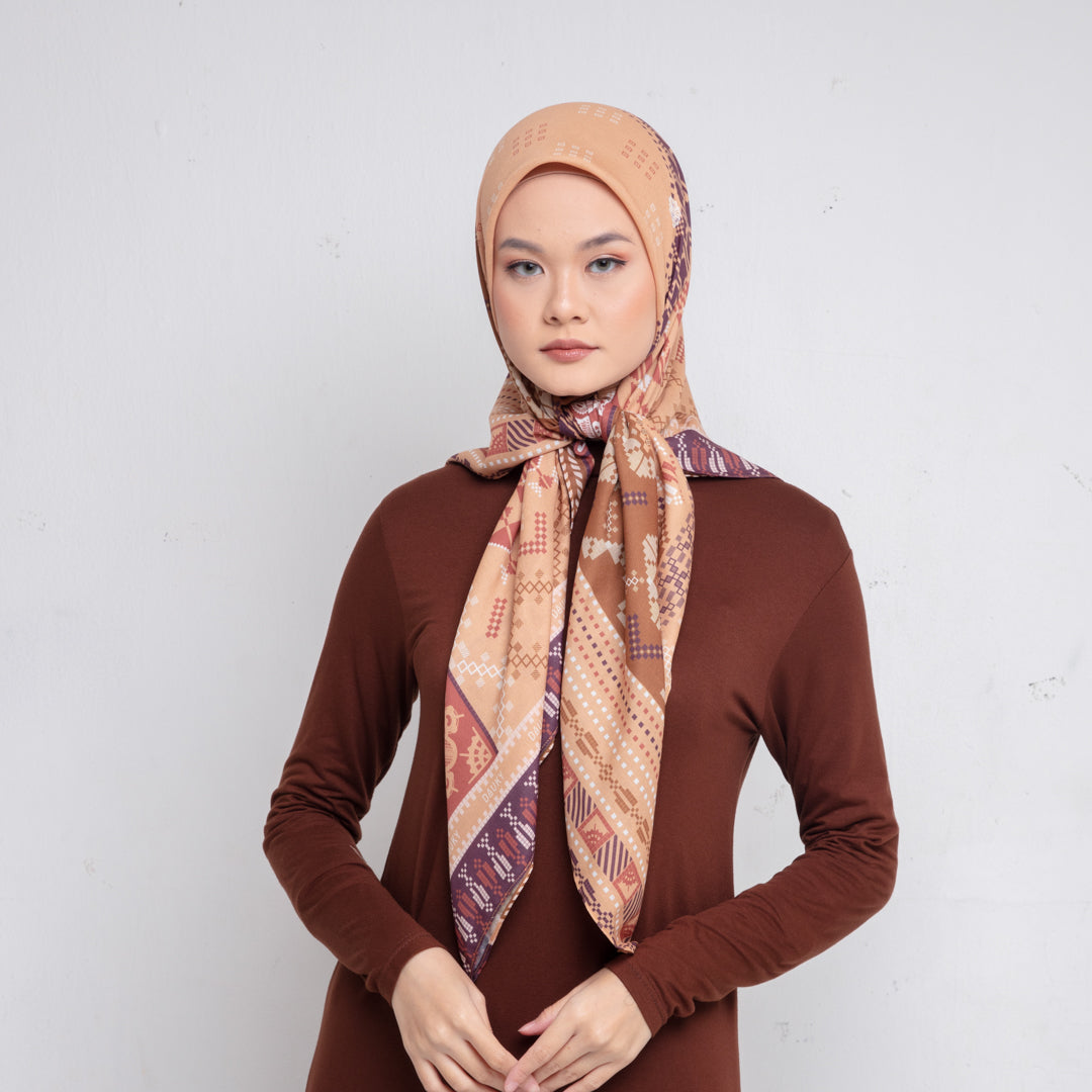 Dauky Hijab Segiempat Ethnic Scart -  Mustard