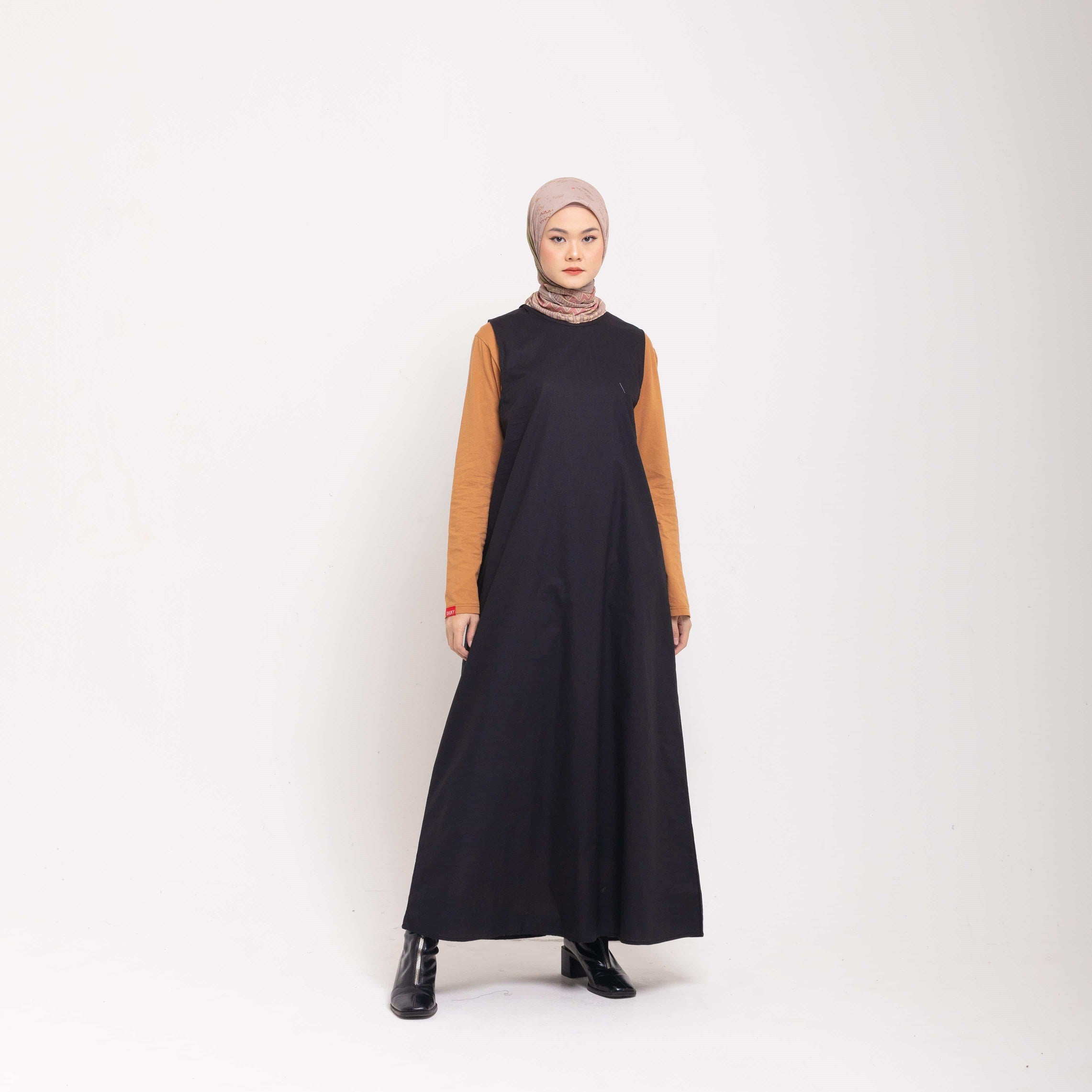 Inner Dress Sleeveless Cotton - Hitam