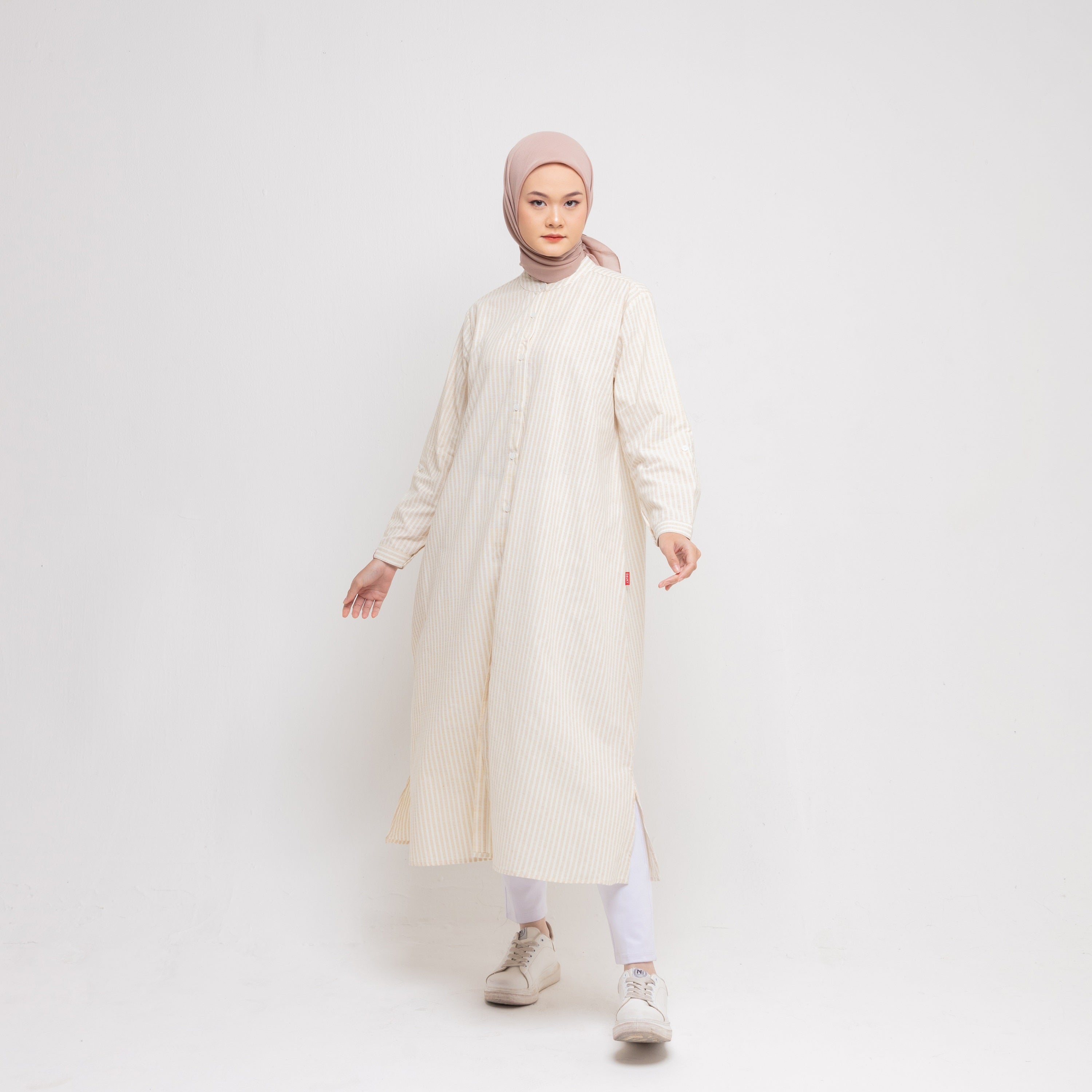 M Dress Oversize Stripe - Dusty Yellow