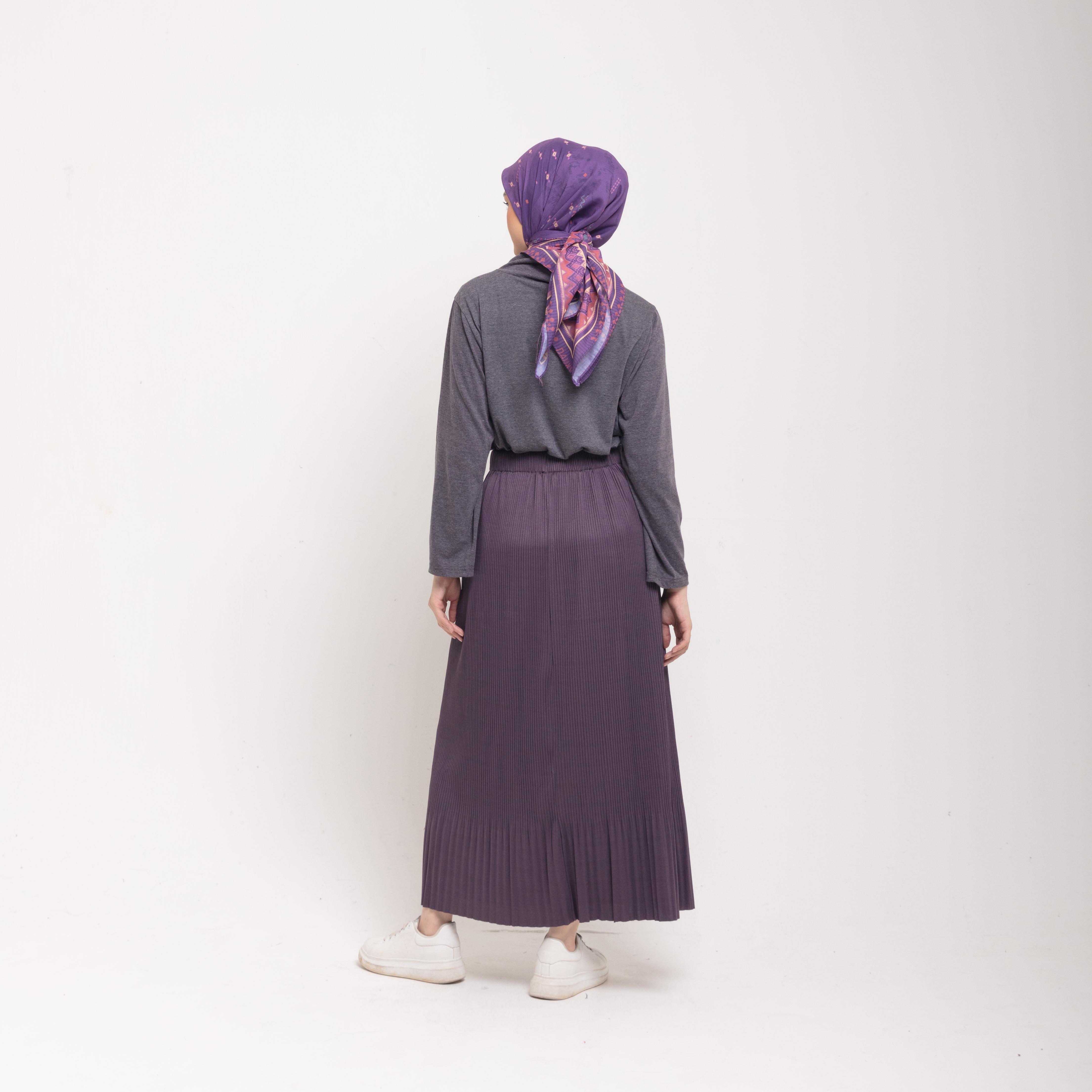 Dauky Bawahan Rok Pleats Skirt Ruffles - Darkgrey