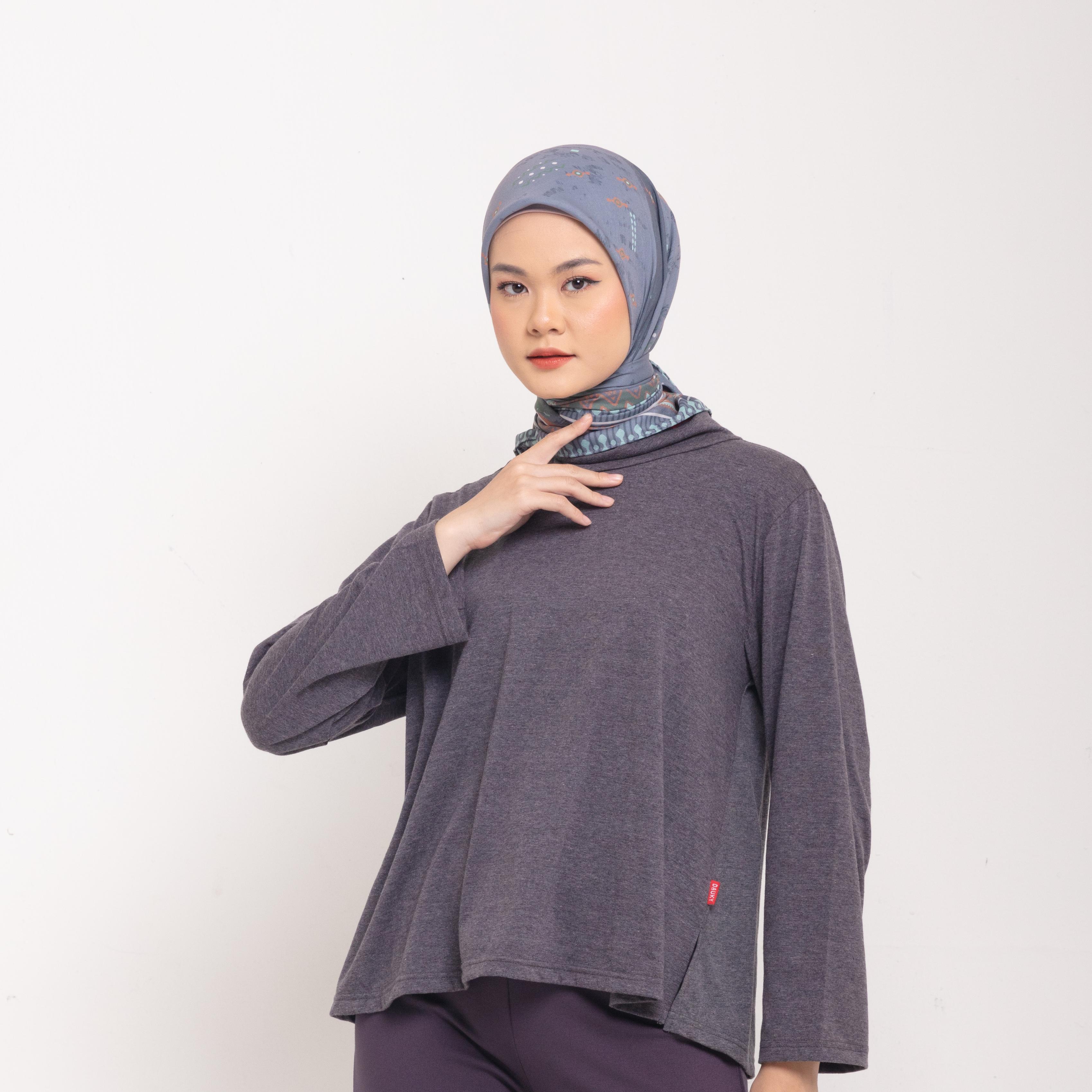 Dauky Hijab Segiempat Scales Scarf - Darkgrey