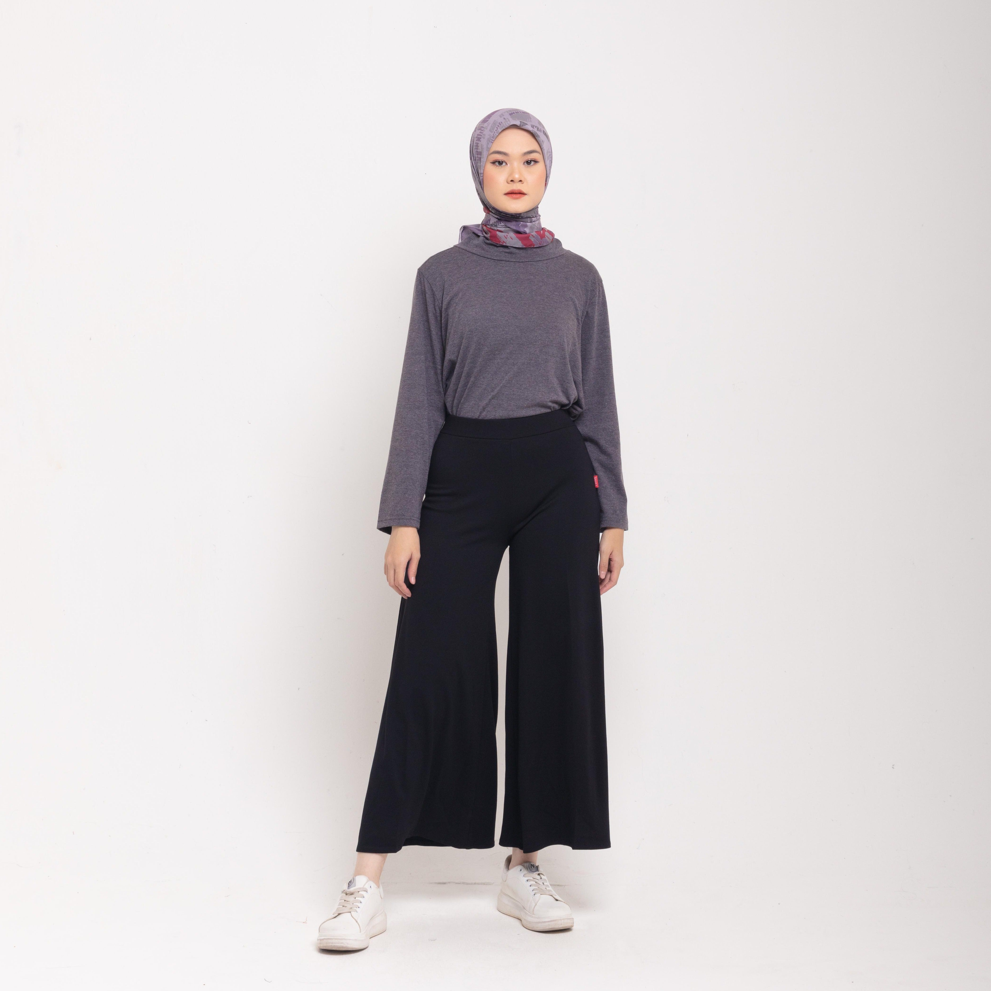 Palazo Straight Pants - Hitam