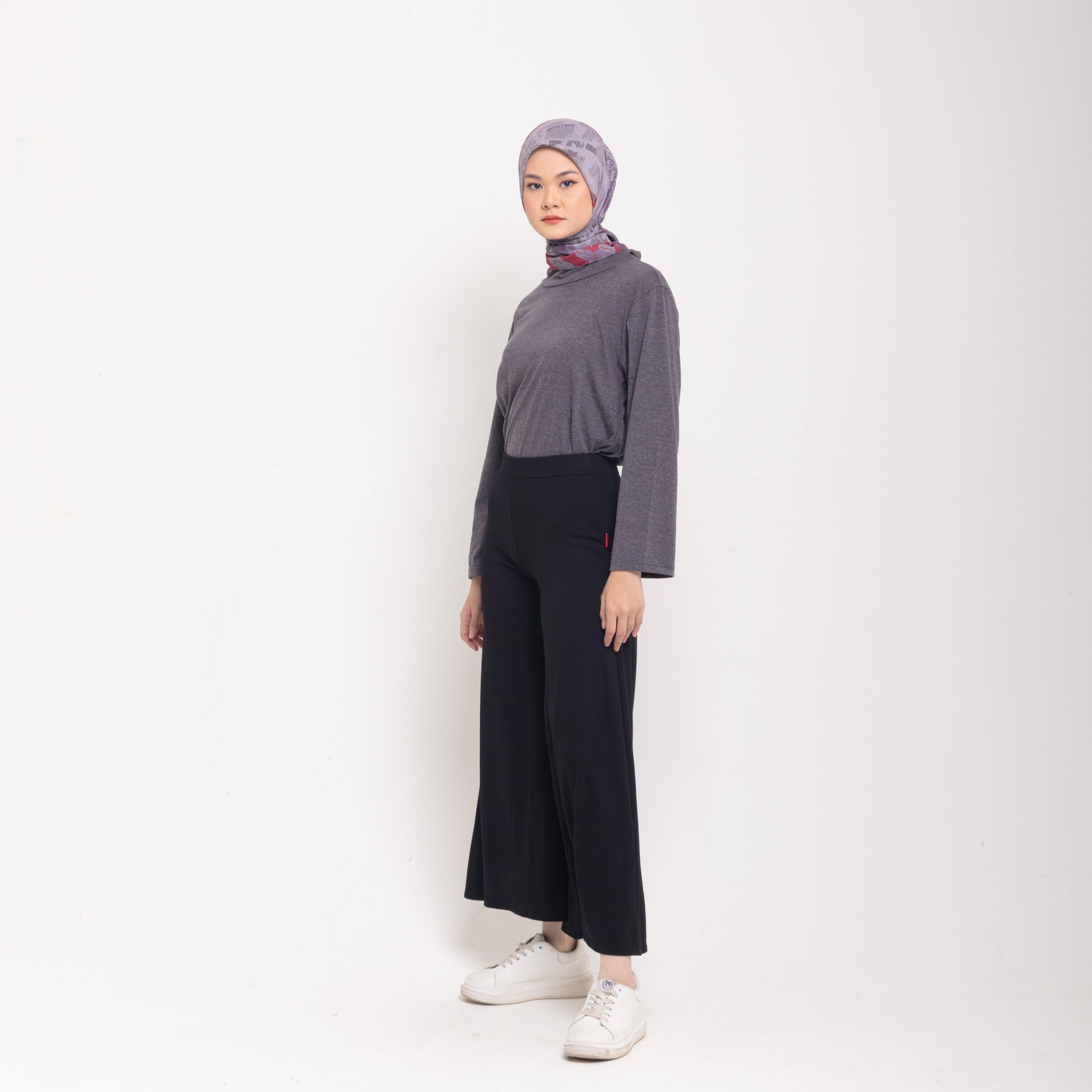 Palazo Straight Pants - Hitam
