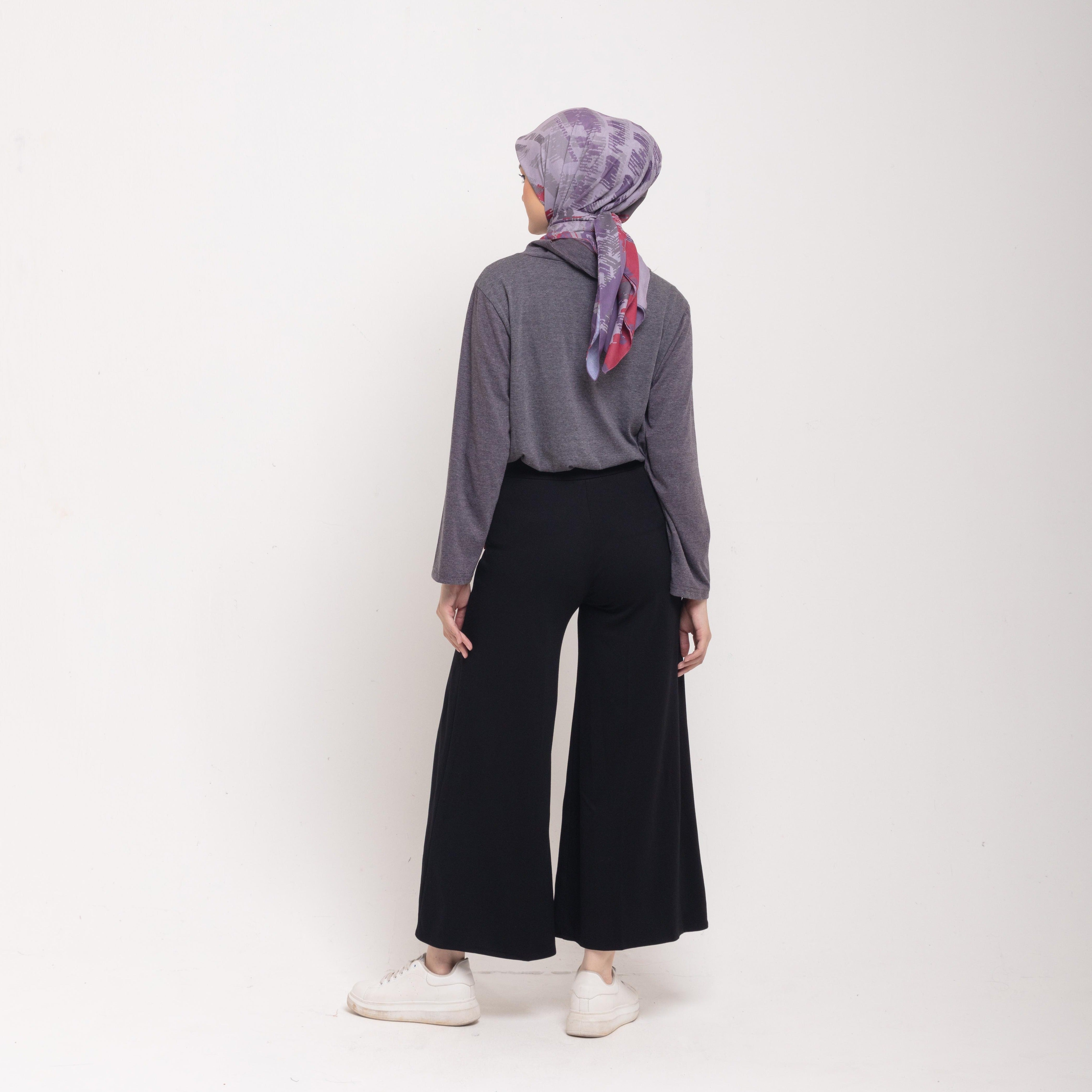 Palazo Straight Pants - Hitam