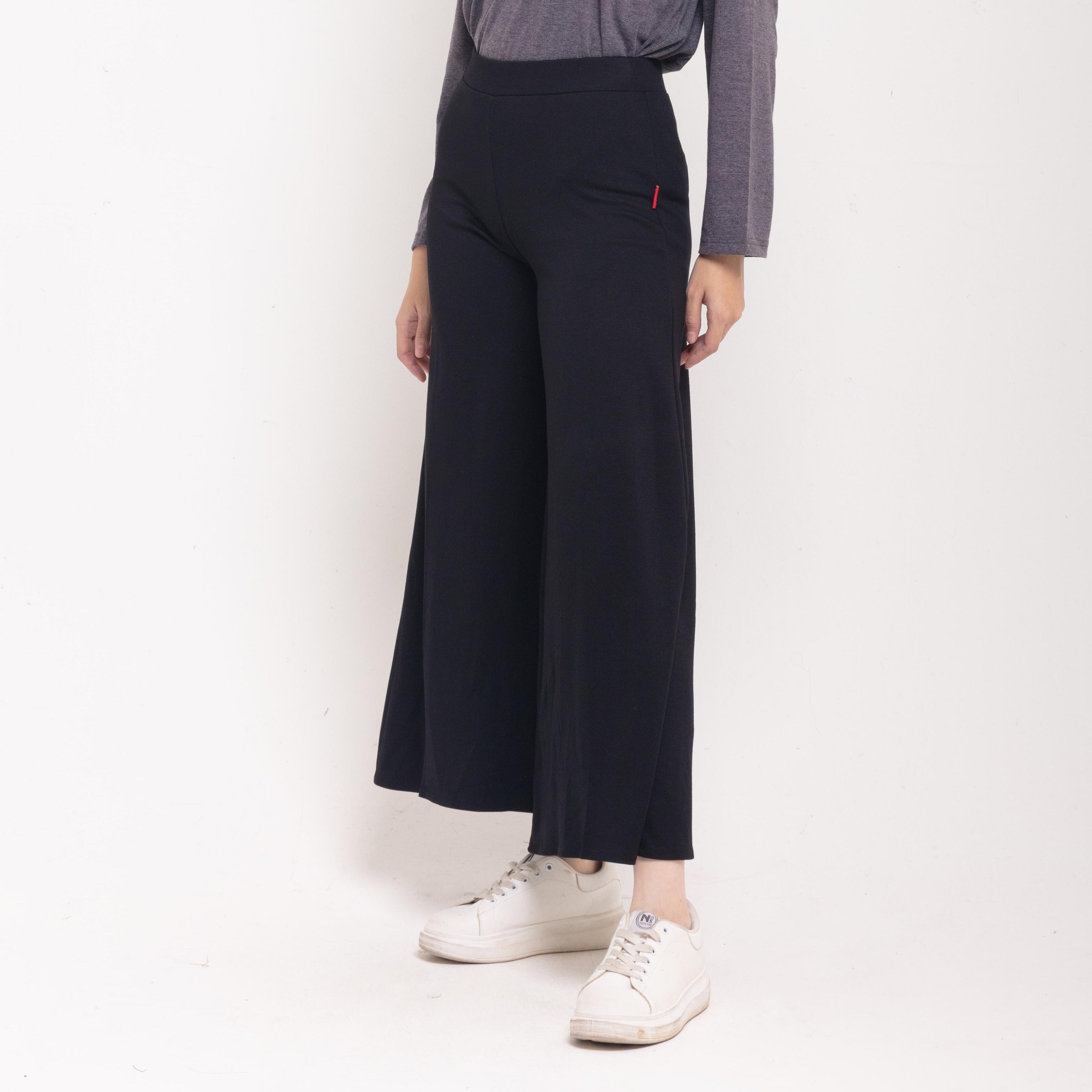 Palazo Straight Pants - Hitam