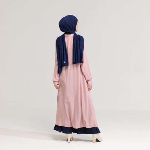 DAUKY Gamis M Dress Rayon Crinkle - Dusty Pink