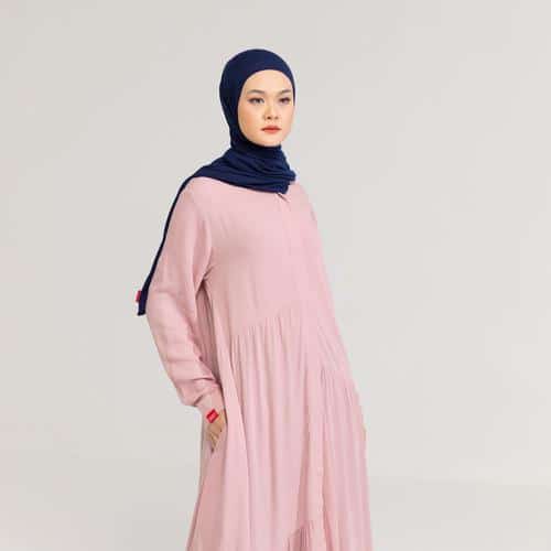 DAUKY Gamis M Dress Rayon Crinkle - Dusty Pink
