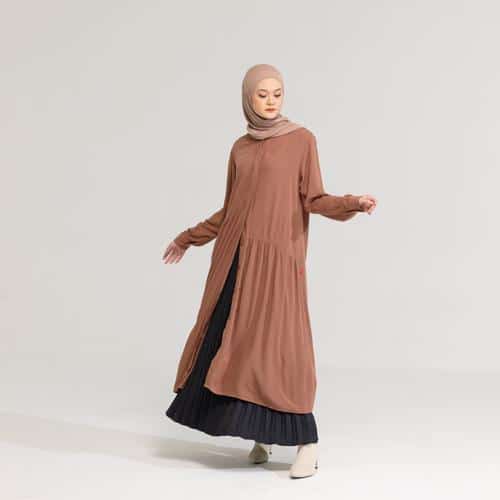 DAUKY Gamis M Dress Rayon Crinkle - Dusty Pink
