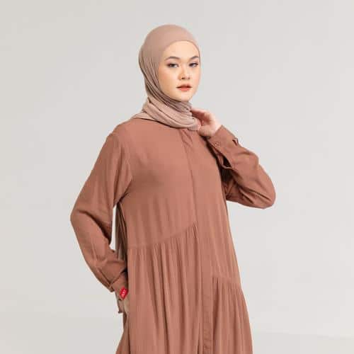 DAUKY Gamis M Dress Rayon Crinkle - Dusty Pink