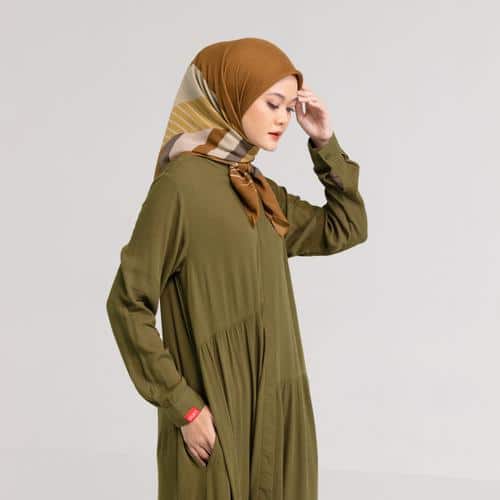 DAUKY Gamis M Dress Rayon Crinkle - Dusty Pink