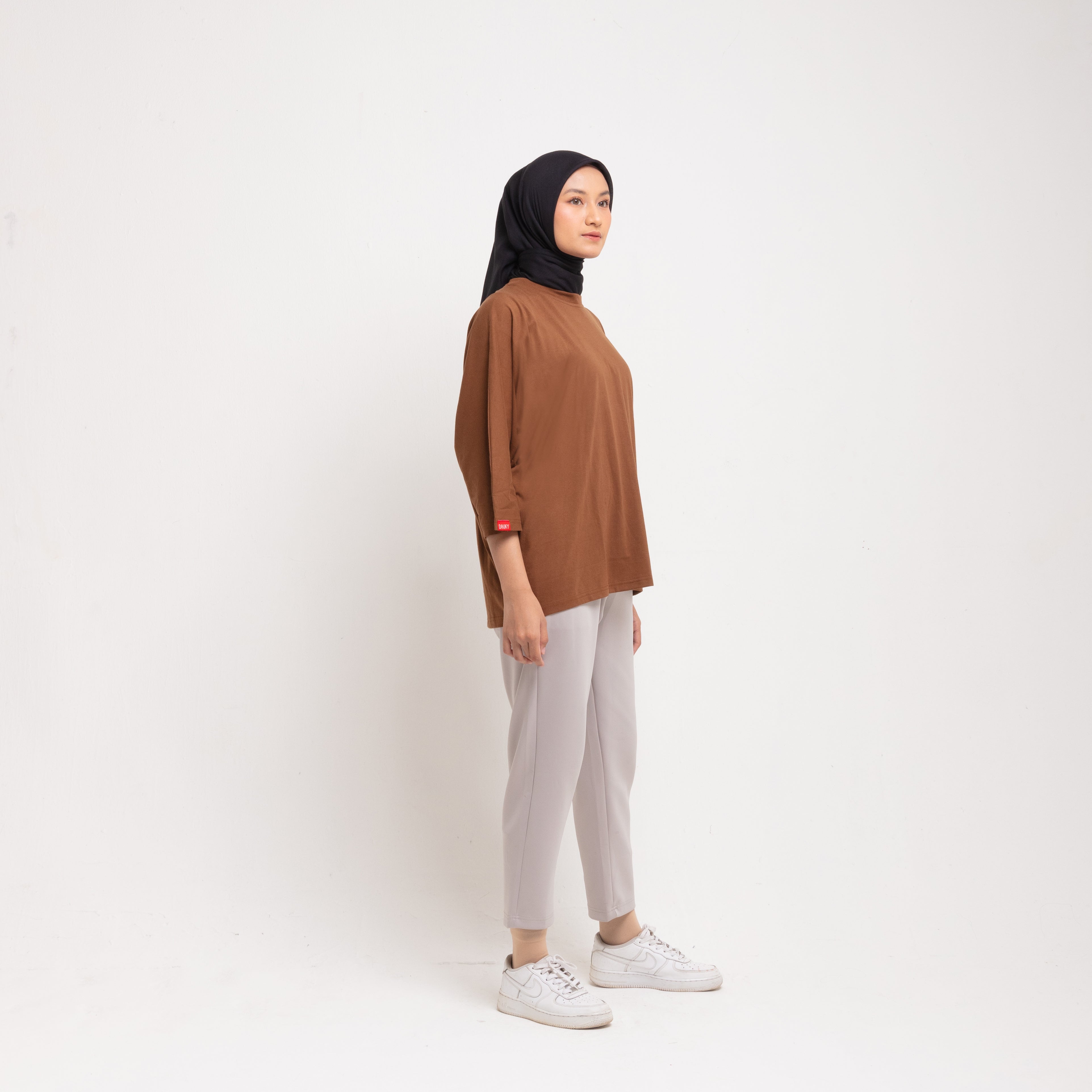 Dauky Atasan Wanita S Tunik Combed Batwing - Dusty Brown