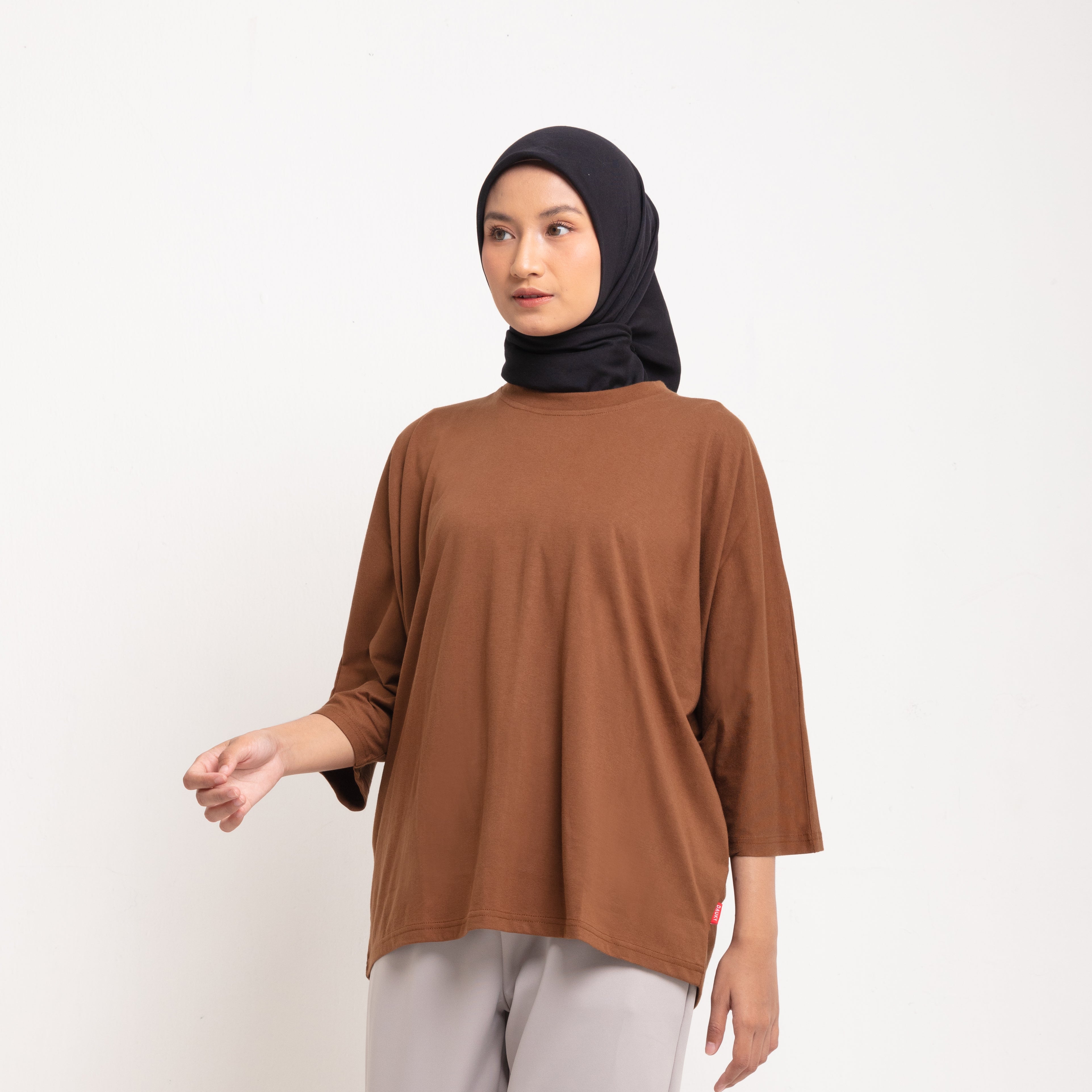 Dauky Atasan Wanita S Tunik Combed Batwing - Dusty Brown