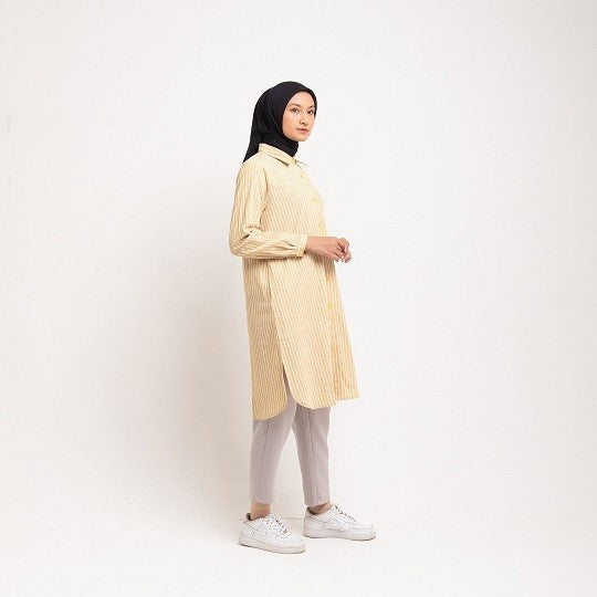Dauky Atasan Wanita L Tunik Line Pattern - Kuning