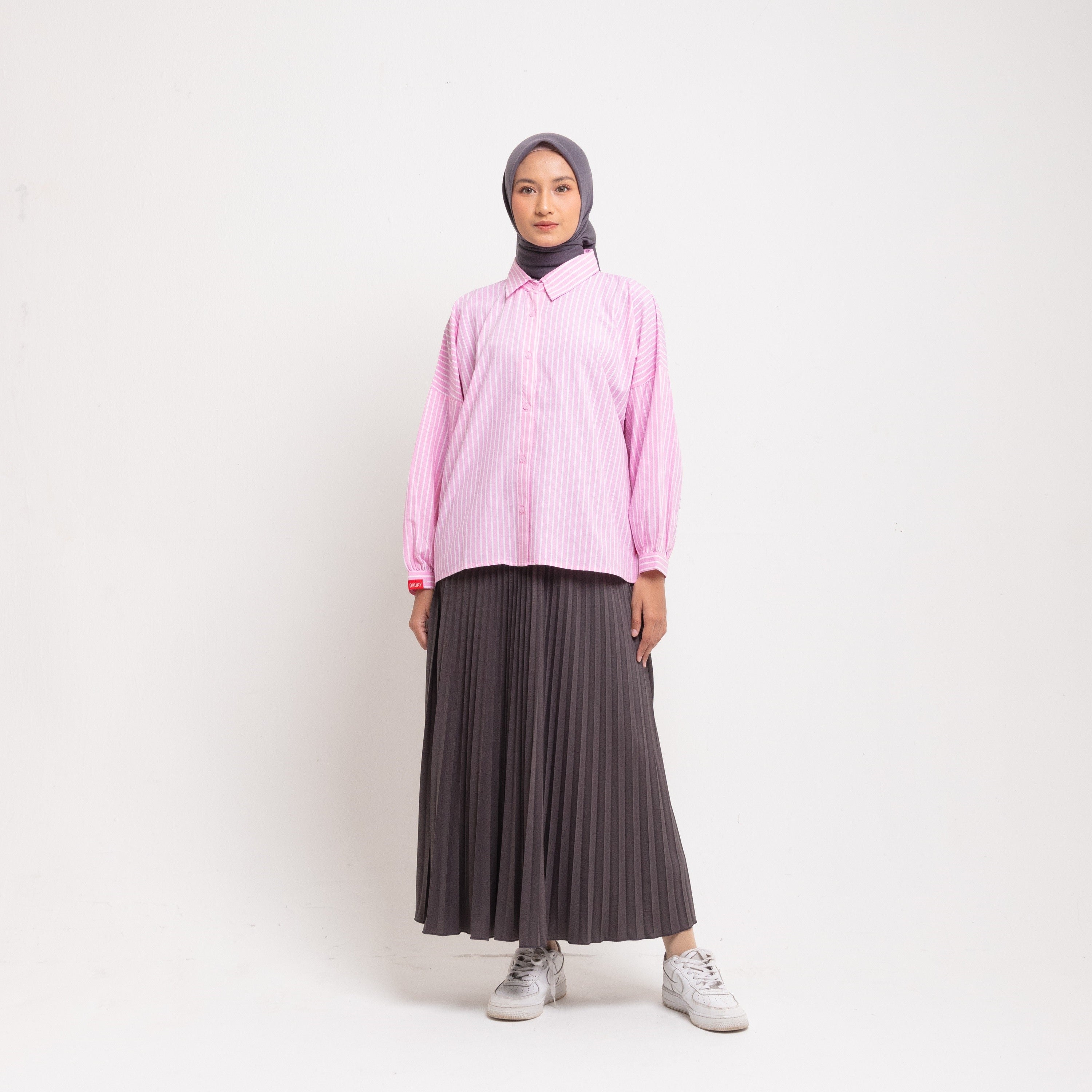 M Tunik Oversize Line Pattern - Pink