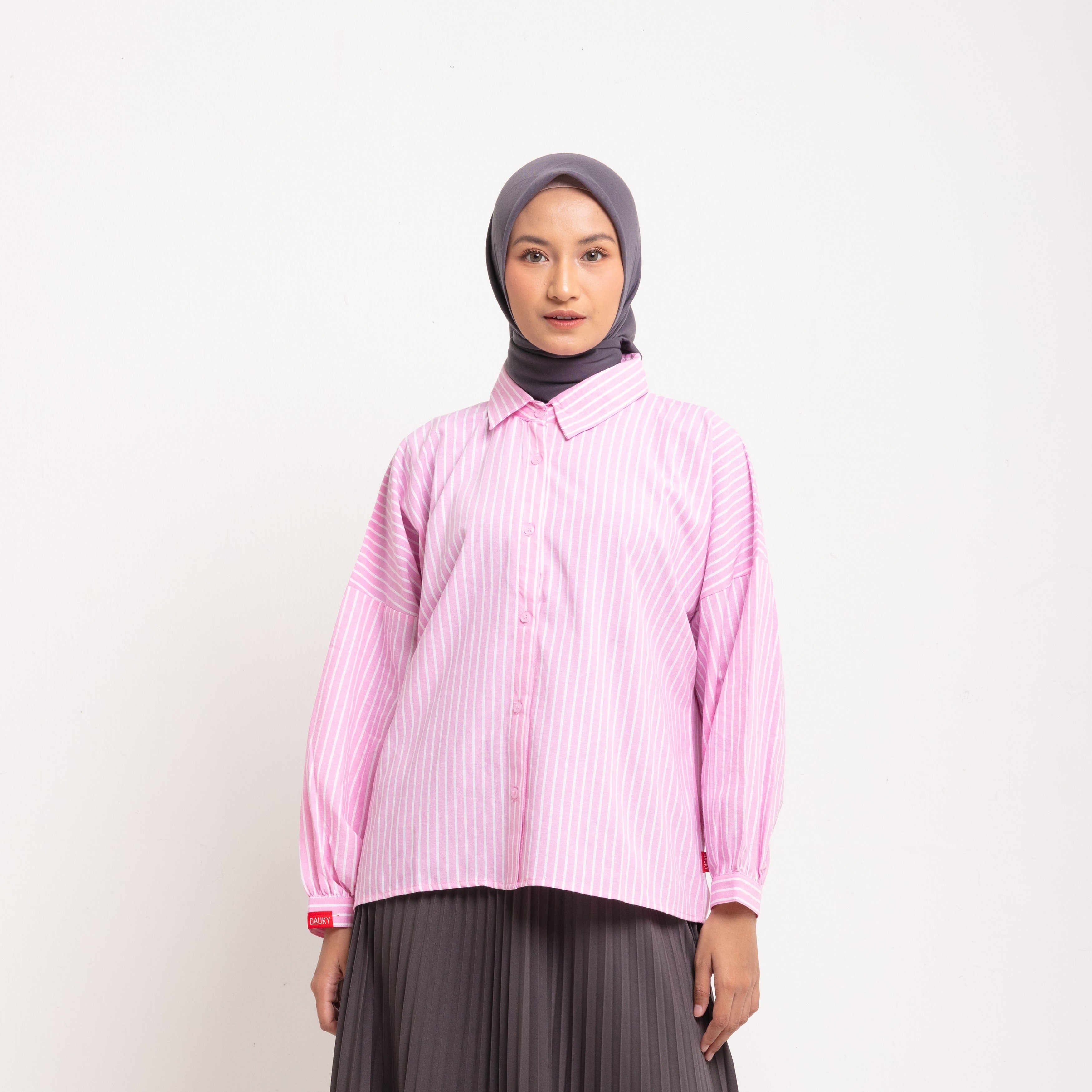 M Tunik Oversize Line Pattern - Pink