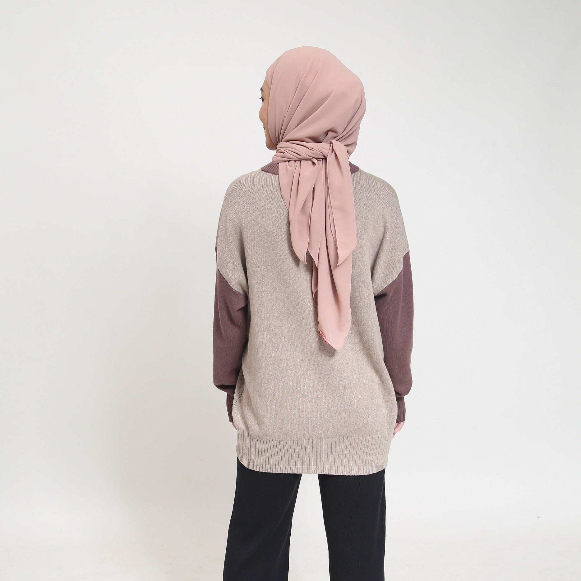 Dauky Atasan Wanita Tunik Knit Oversize Tokyo Knit Series Tokyo Collection - Burgundy