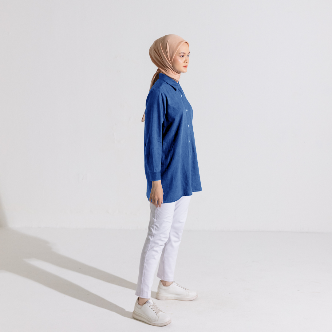 M Tunic Basic Denim - Biru Tua