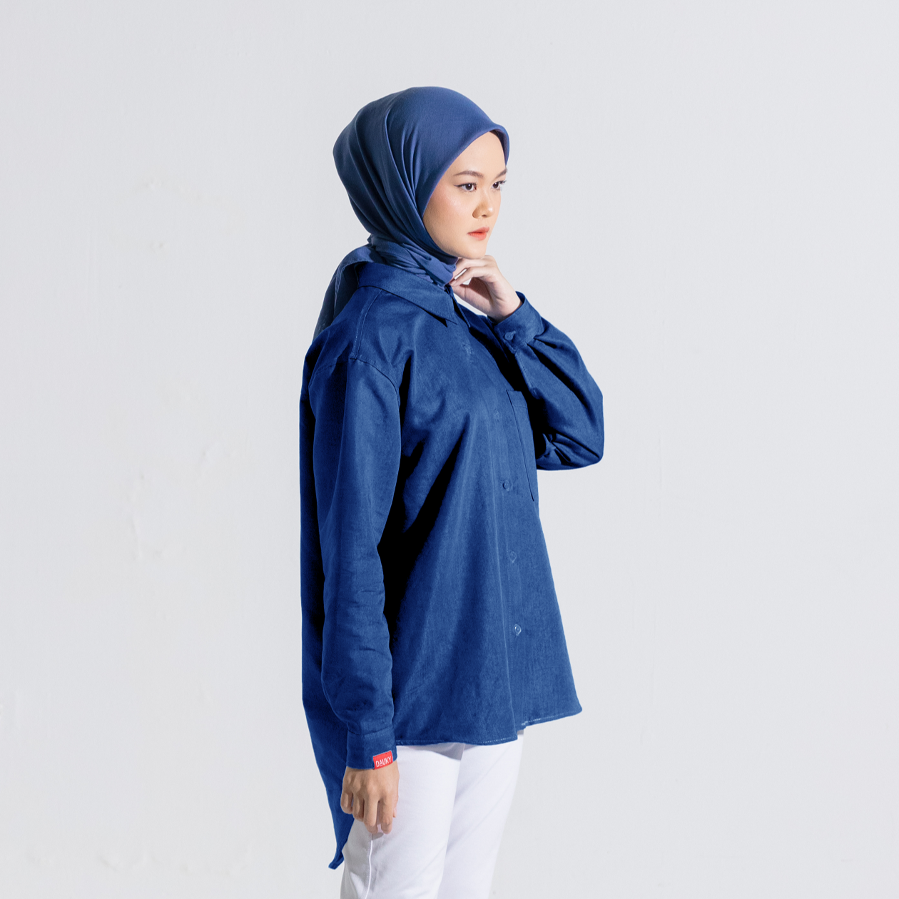 M Tunic Denim Oversize - Biru Tua