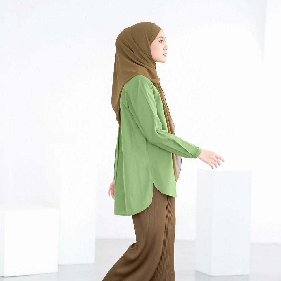 Dauky Atasan Wanita M Tunic Basic Katun Paris - Dusty Green
