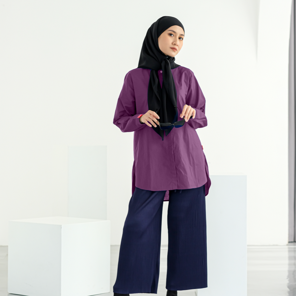 M Tunic Basic Katun Paris - Burgundy