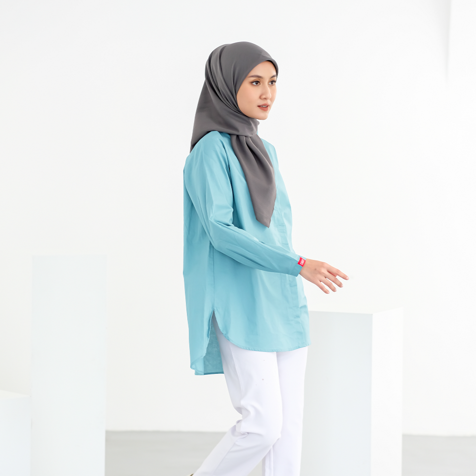 M Tunic Basic Katun Paris - Dusty Blue