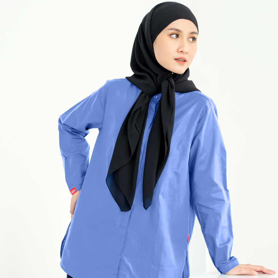 Dauky Atasan Wanita M Tunic Basic Katun Paris - Blue Powder